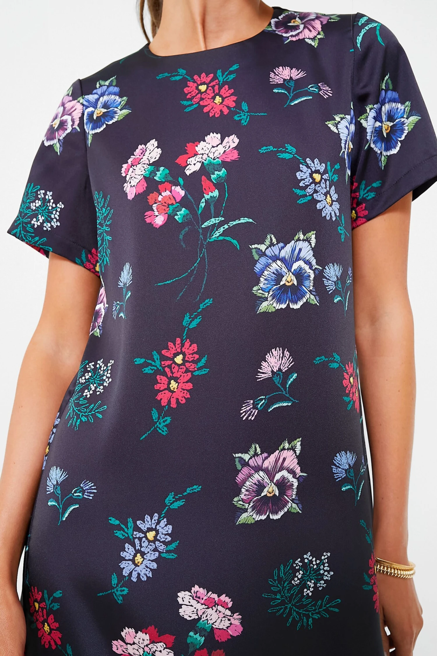 Black Floral Silky Riley Maxi Dress - Image 2