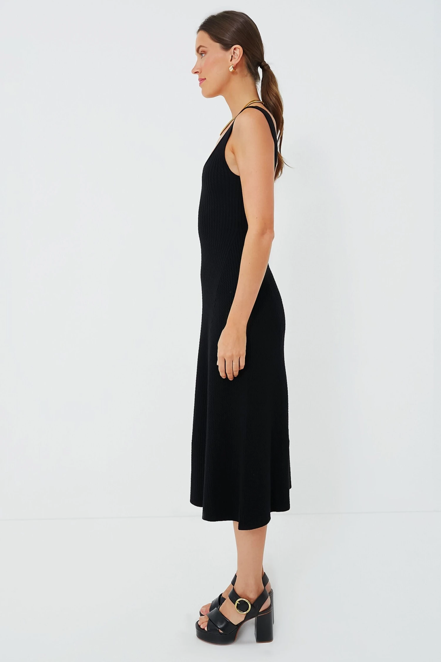 Black Scoop Sweater Midi Dress - Image 3