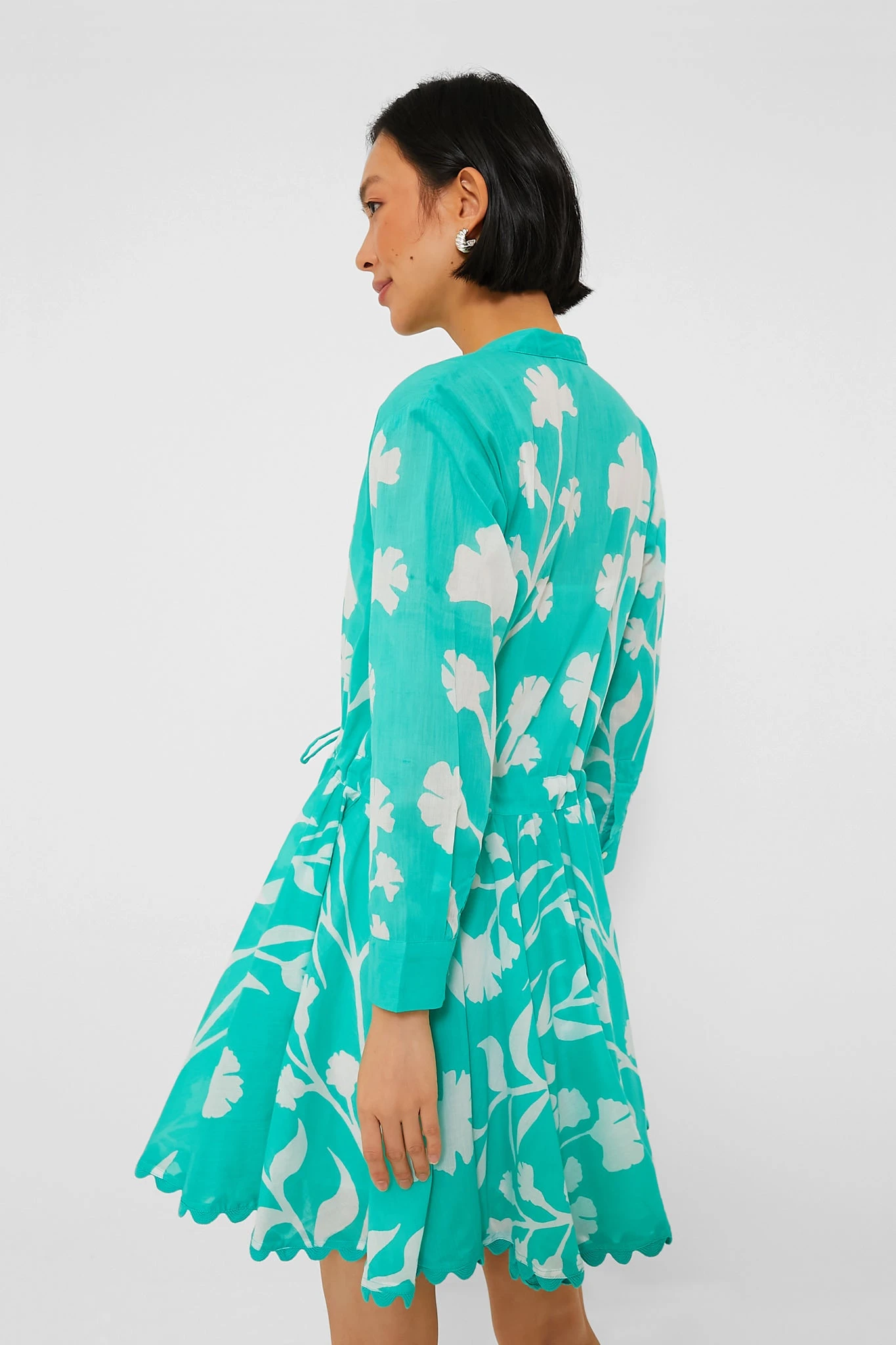 Jade Long Sleeve Beach Dress In Majorelle Print - Image 4