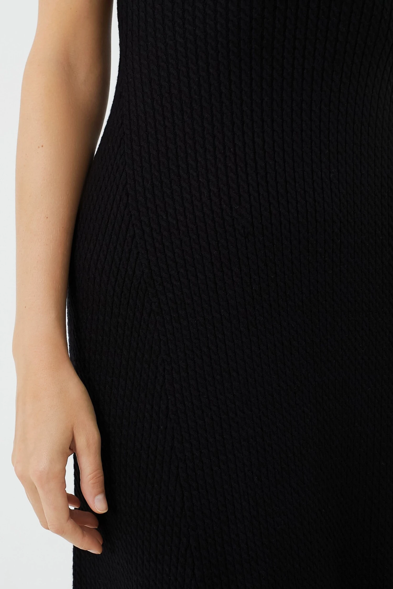 Black Scoop Sweater Midi Dress - Image 5