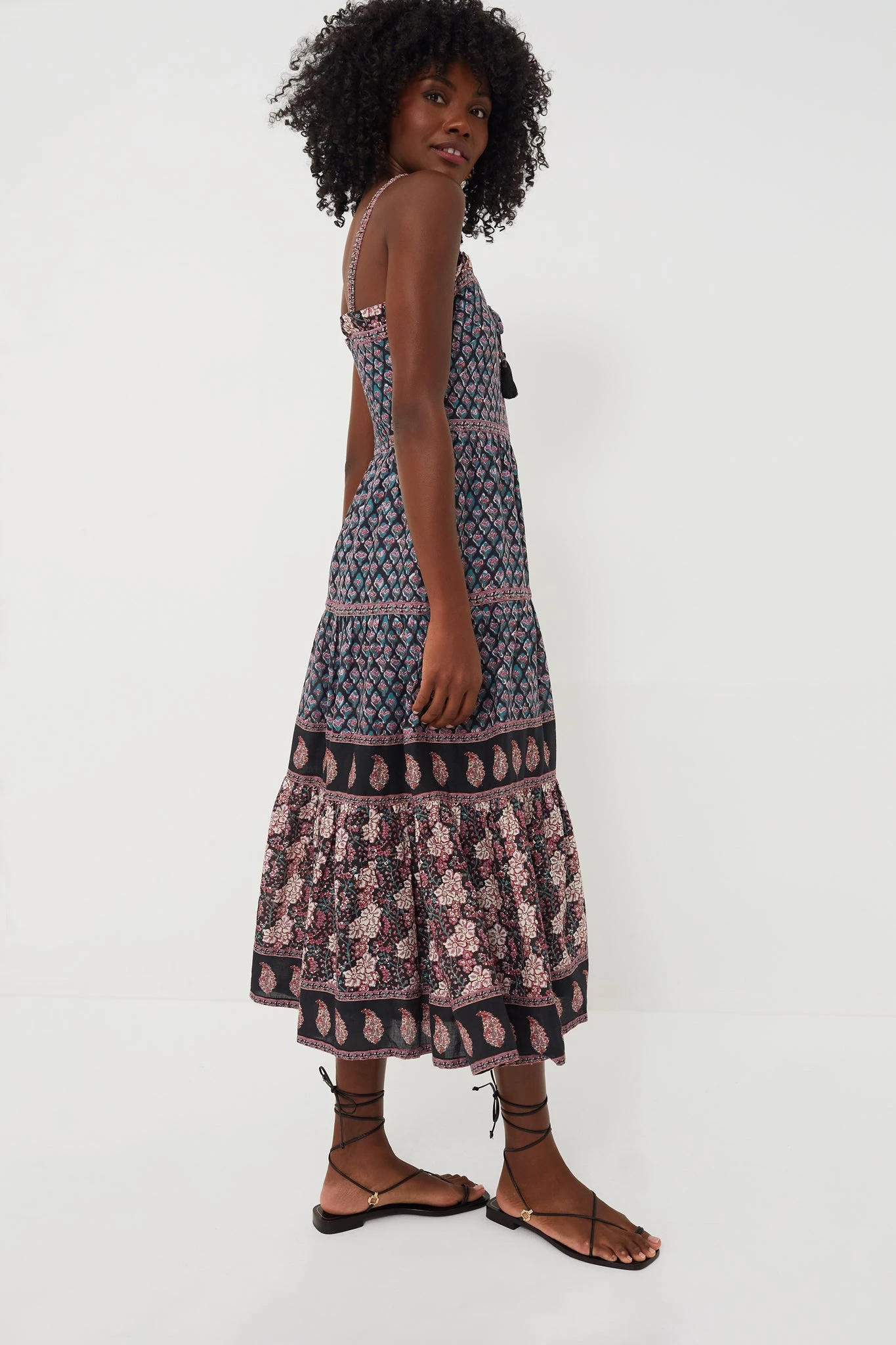Donna Print Sleeveless Midi Dress - Image 3