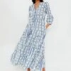 Indigo Border Maria Dress