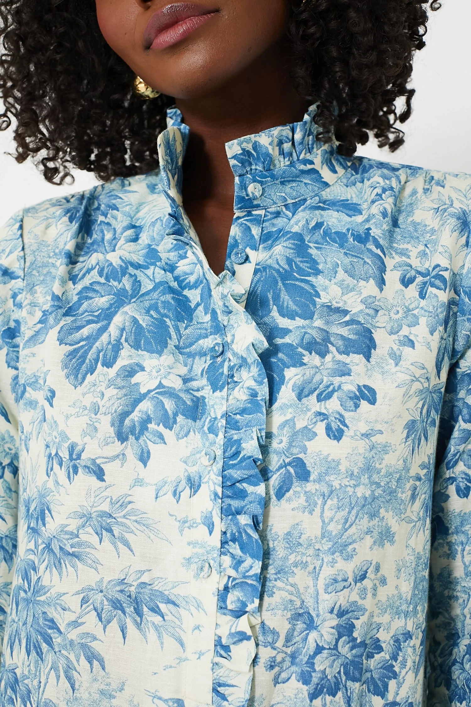 Misty Blue Toile Tate Dress - Image 5