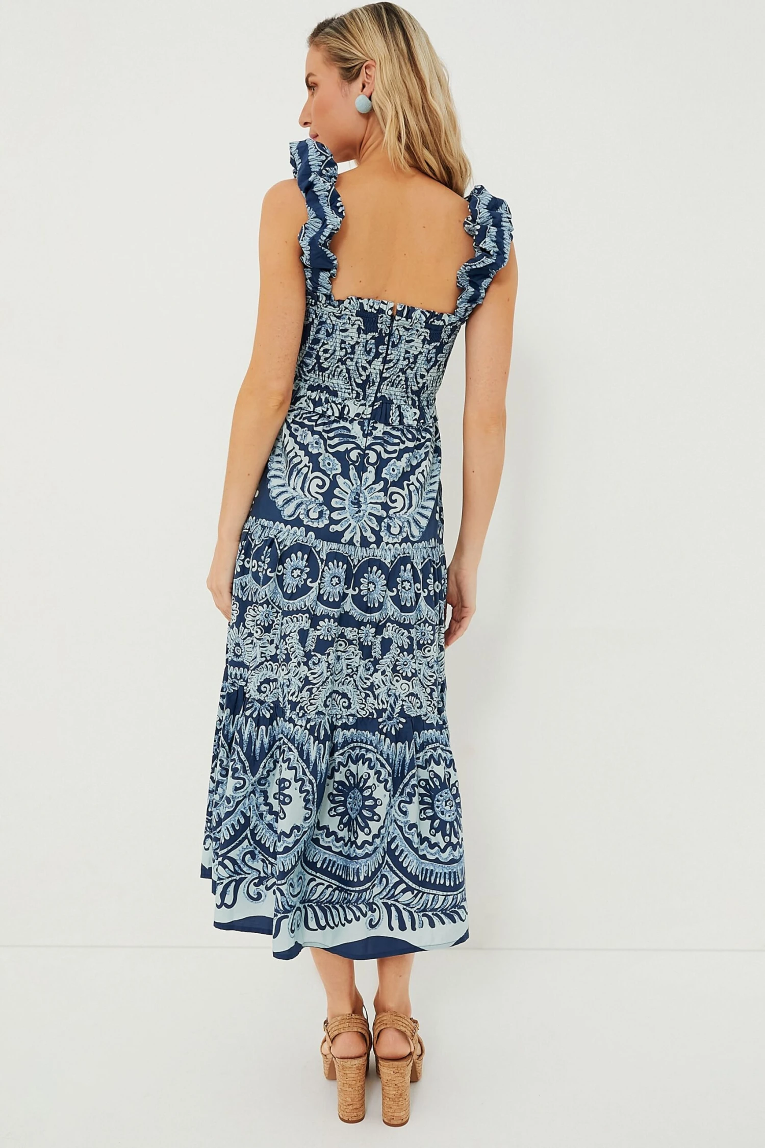 Exclusive Charlough Sleeveless Smocked Midi Dress - Image 4