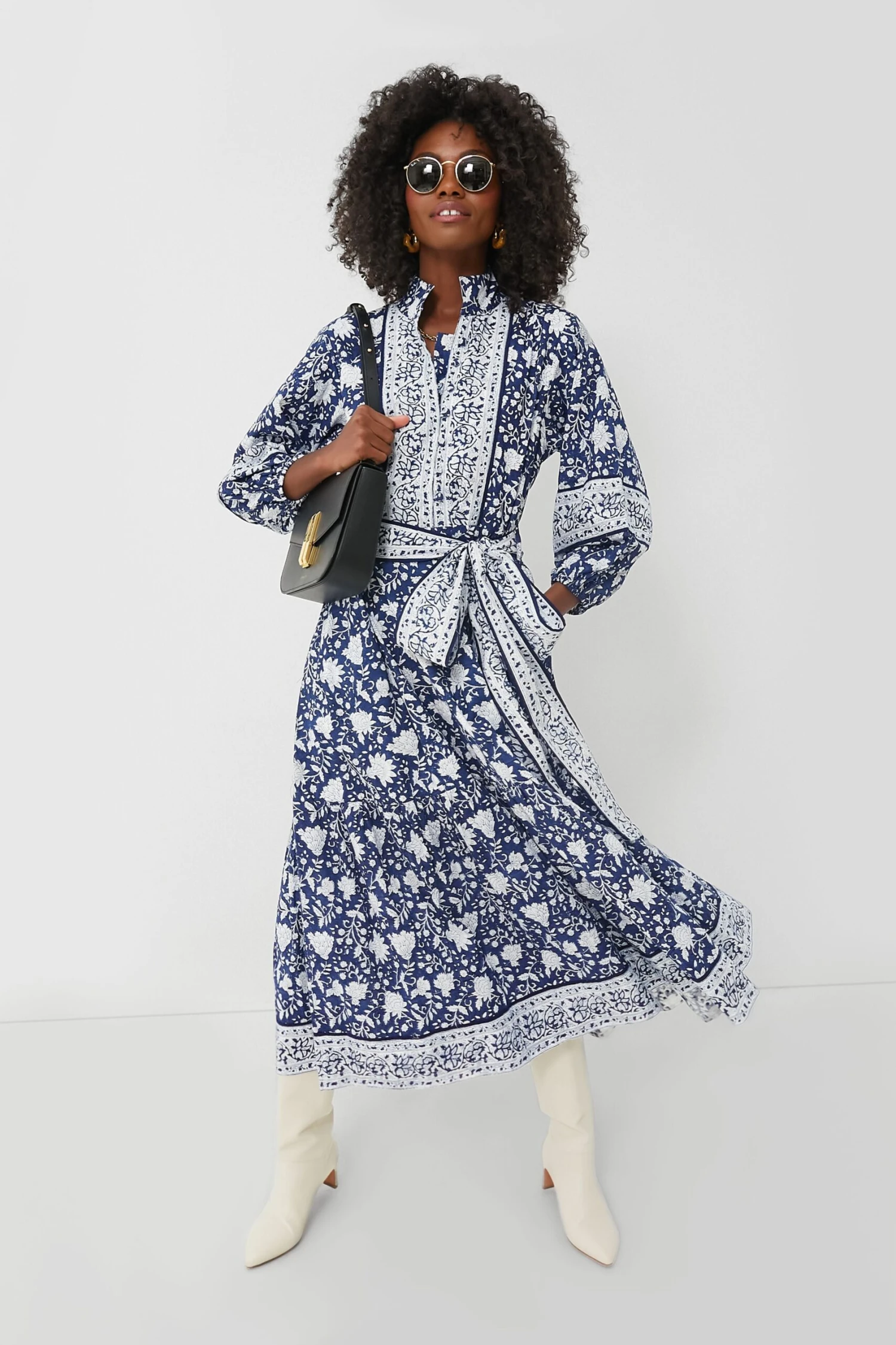 Exclusive Navy Flounce Dress - Image 6