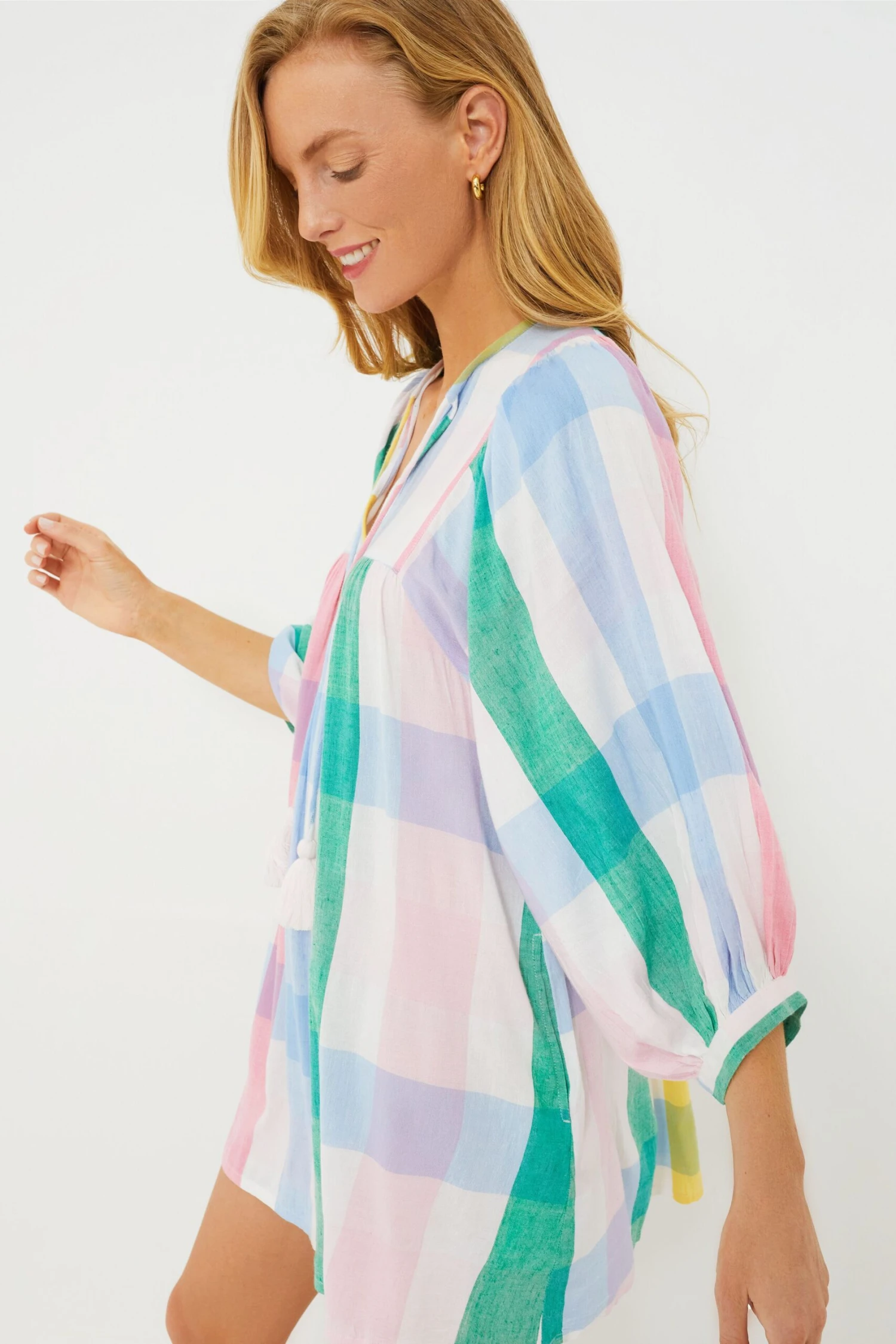 Pastel Plaid Daisy Dress - Image 3