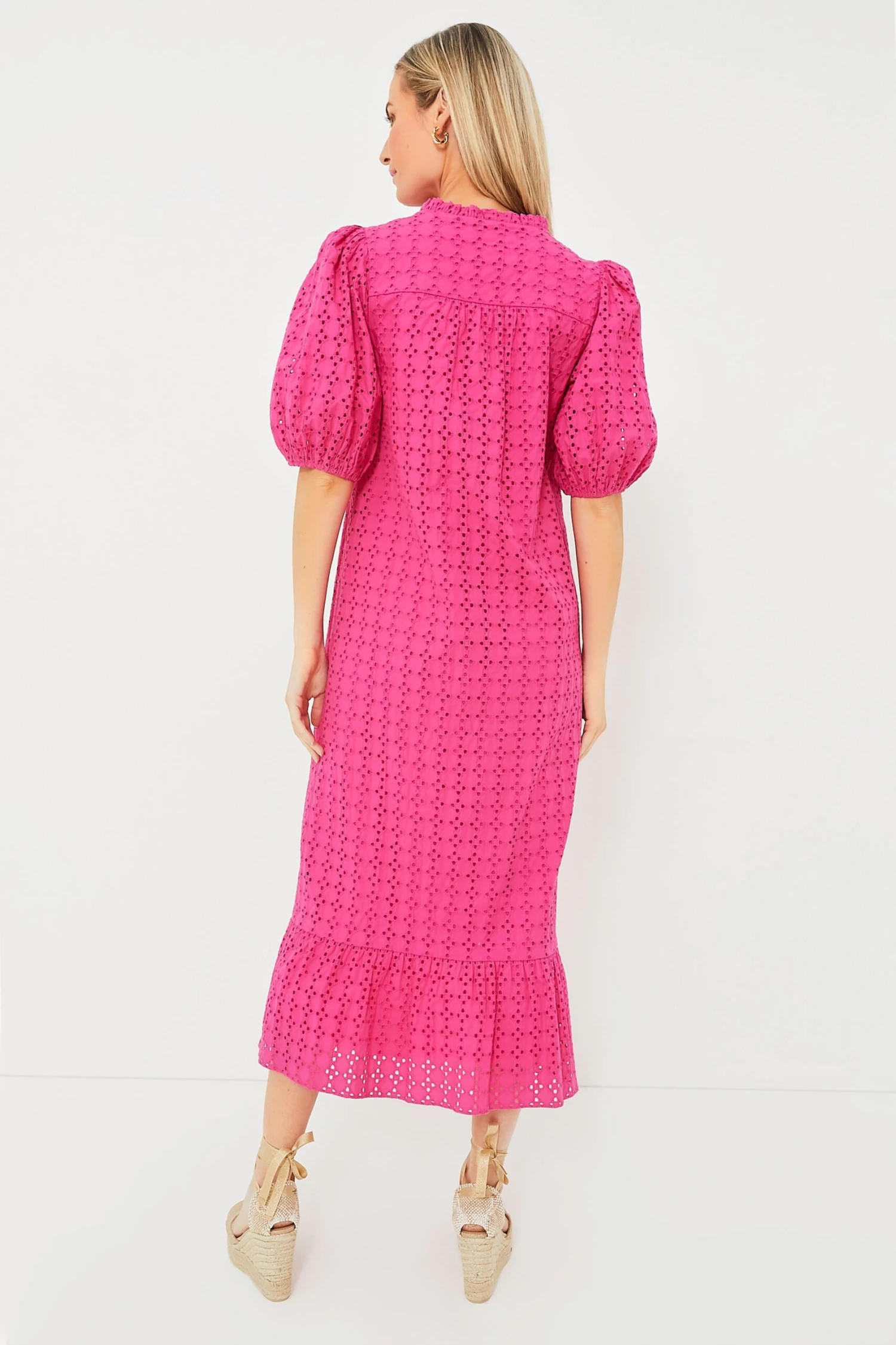 Pink Eyelet Midi Tryall Dress - Image 4