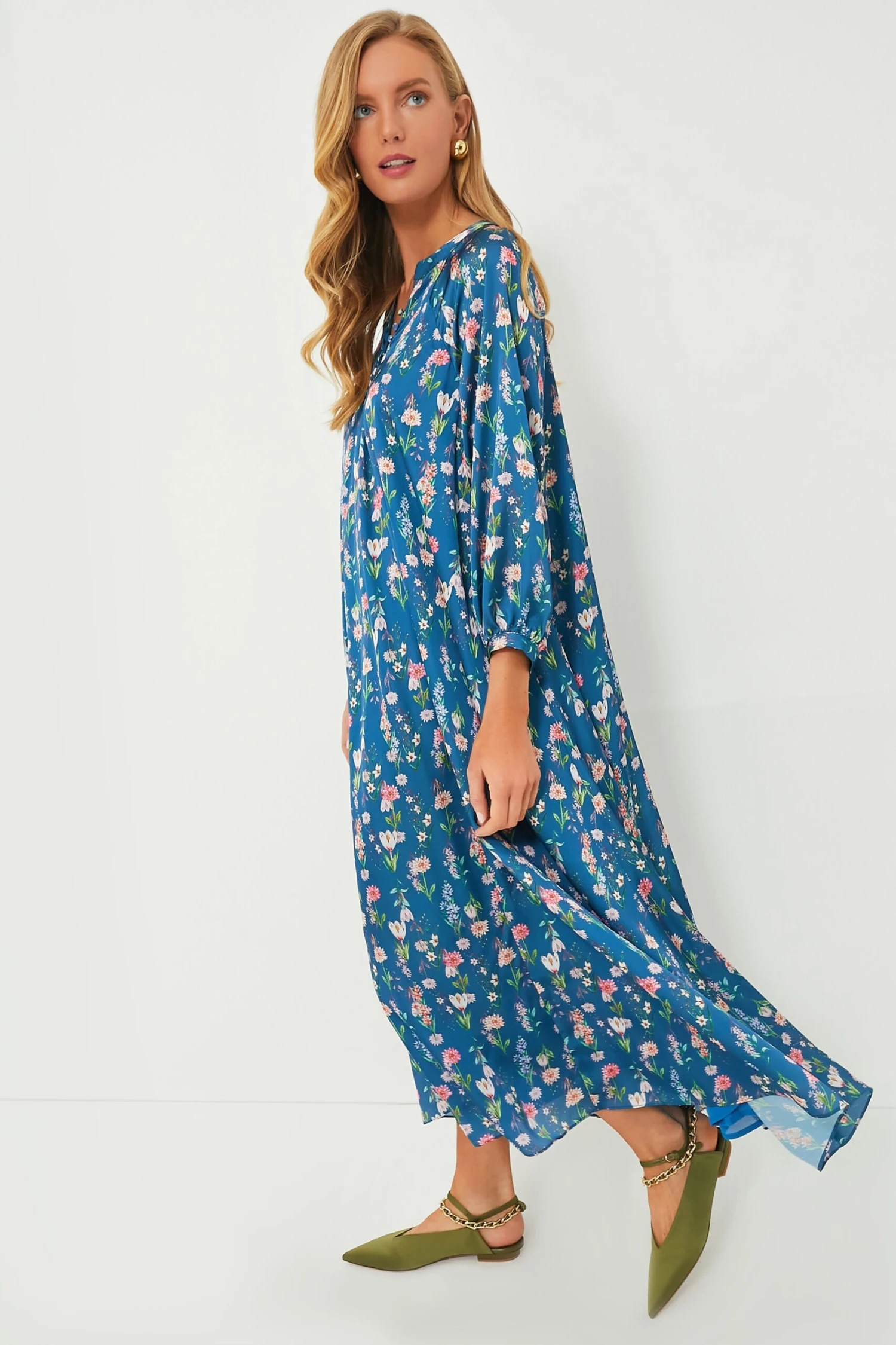 Navy Floral Zoe Maxi Dress - Image 3