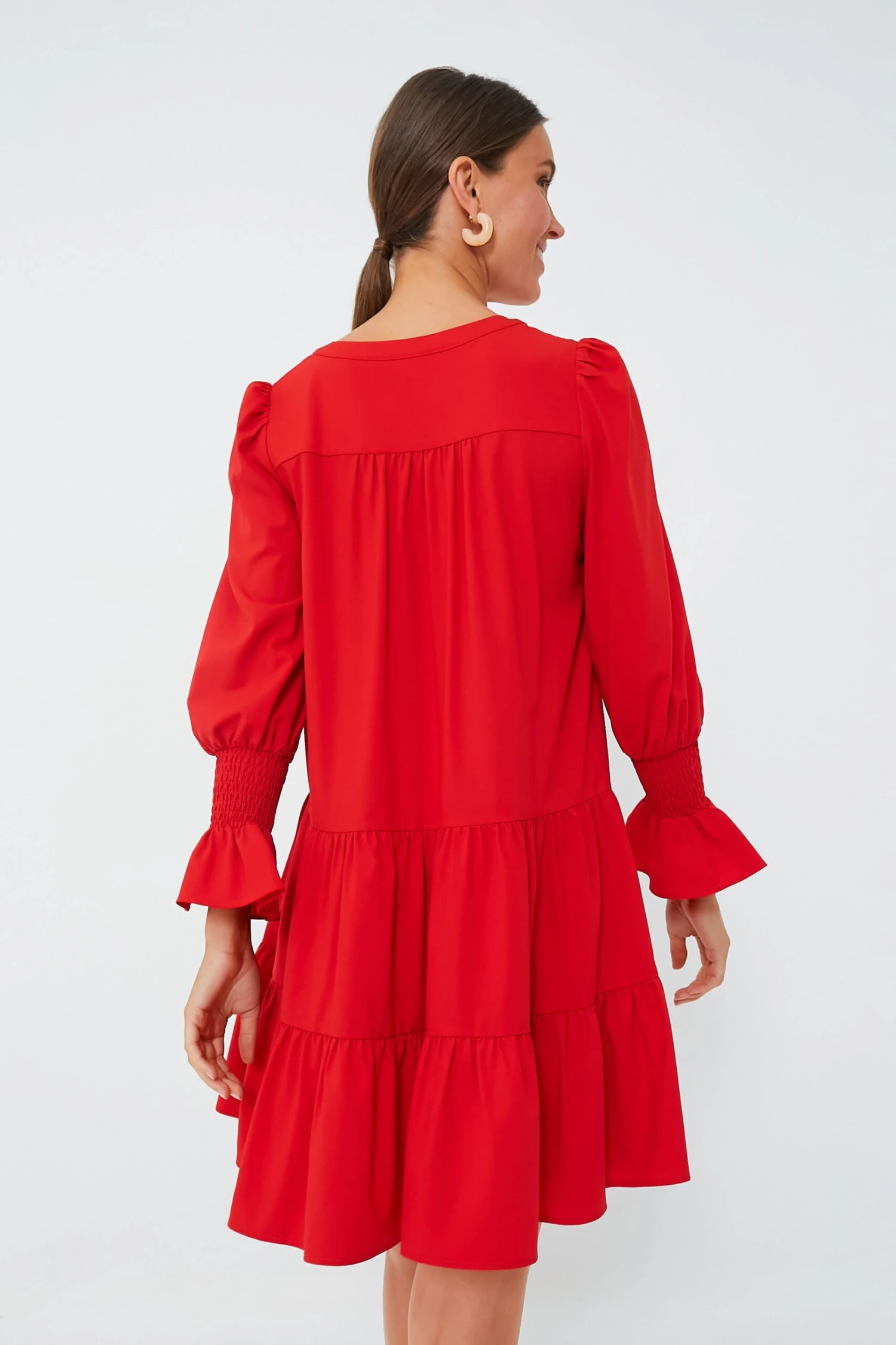 Red Crepe Kenzo Dress - Image 4
