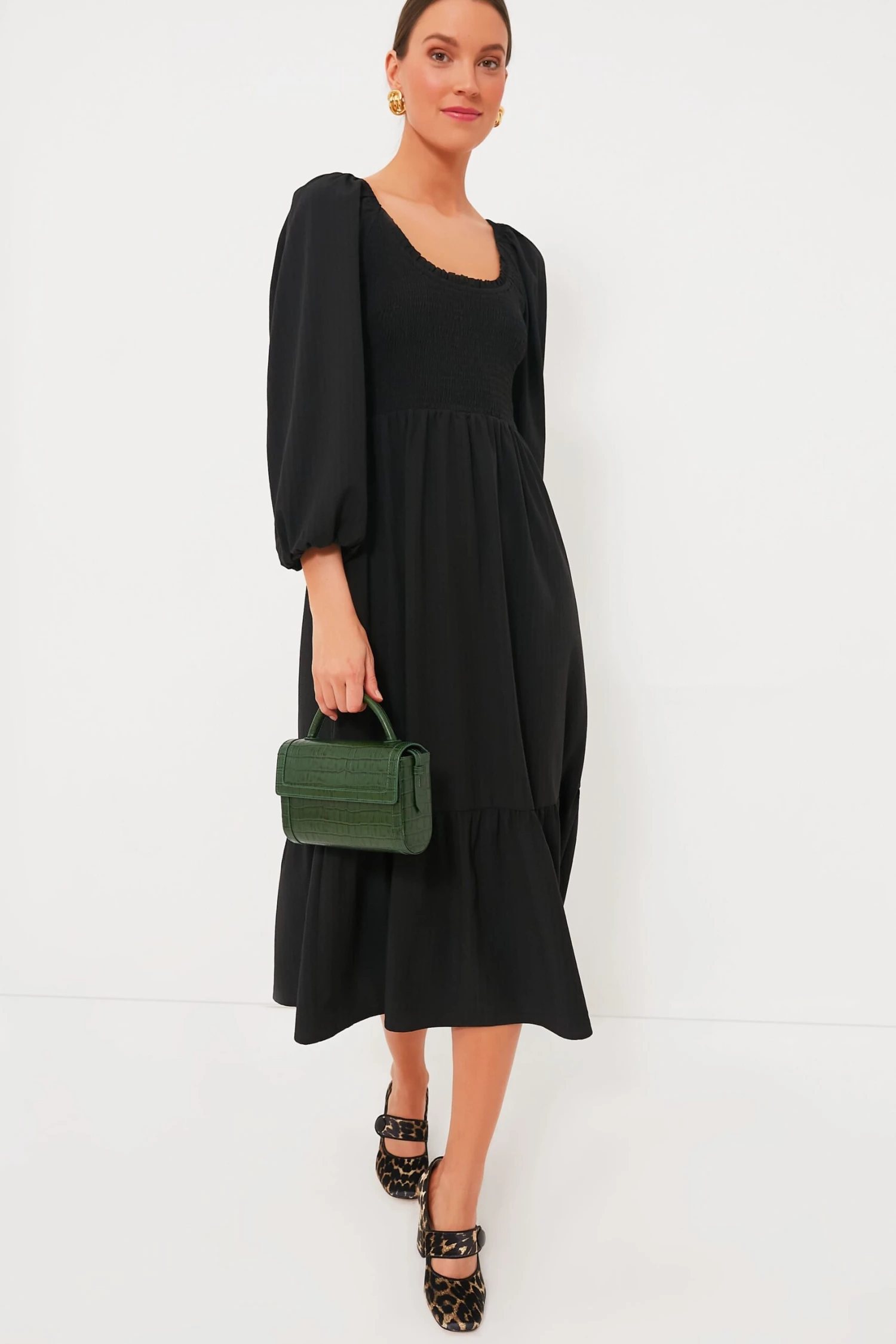 Black Seersucker Aleah Dress - Image 2