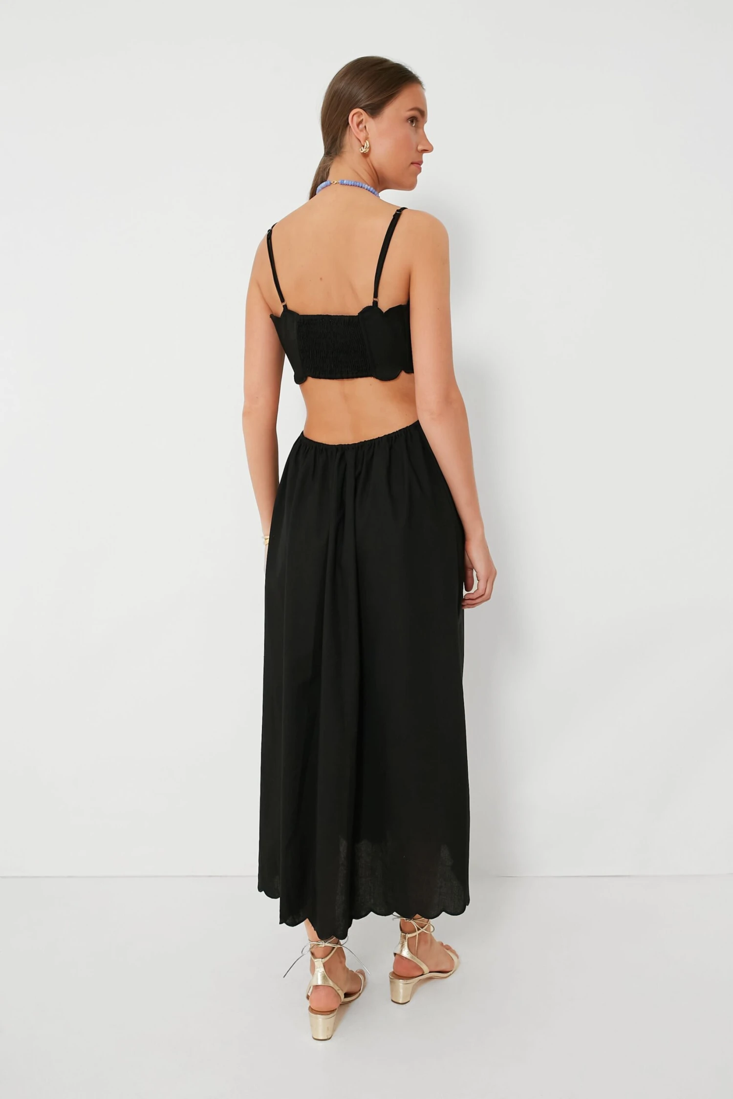 Black Scallop Hem Dress - Image 4