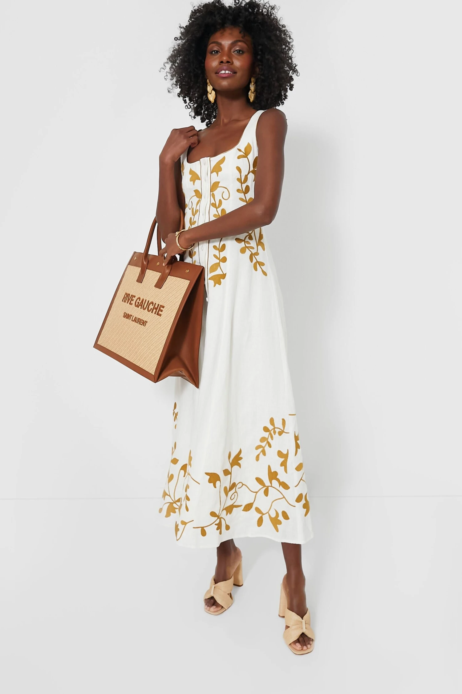 Off White And Mustard Mila Dress - Image 2