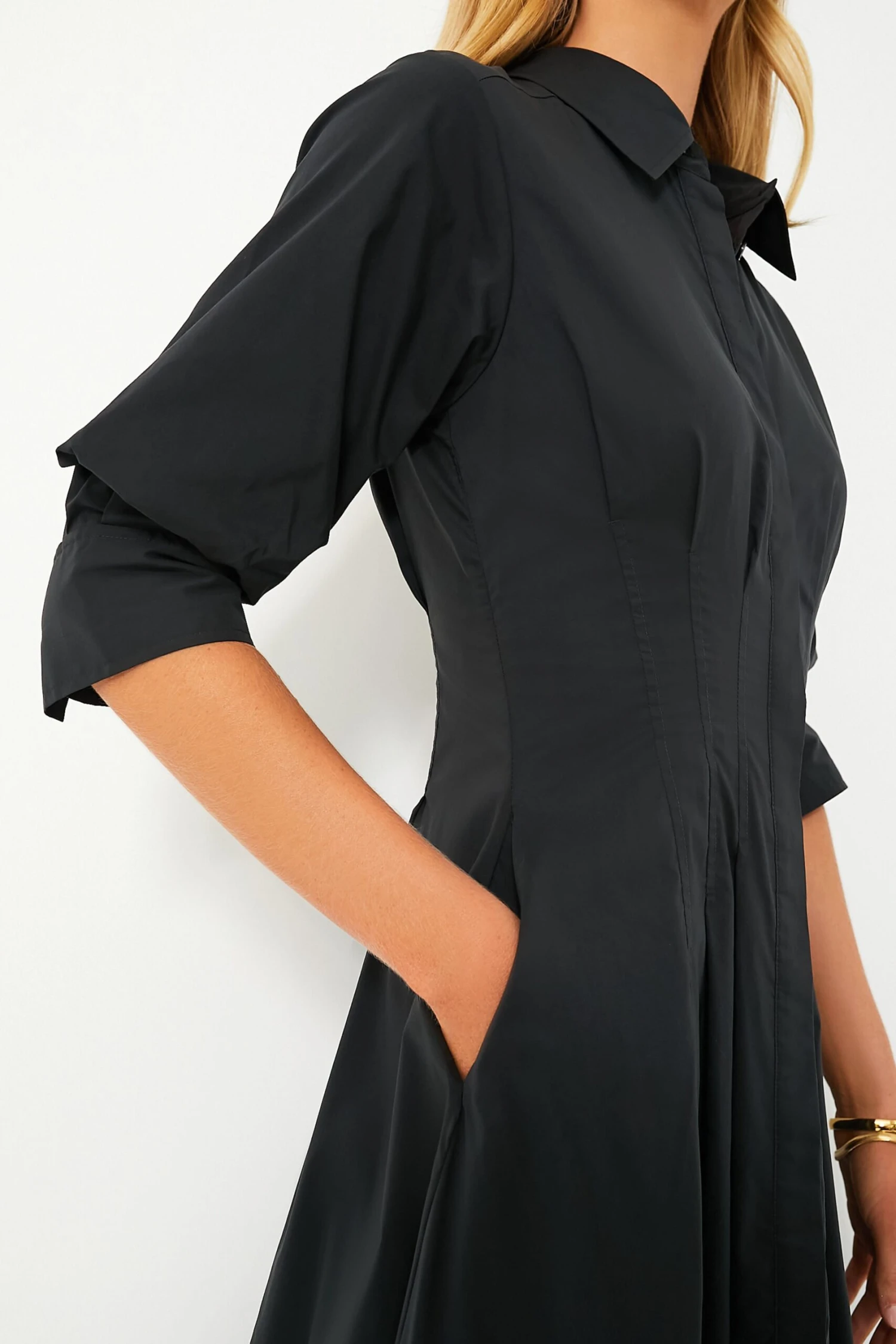 Black Jazz Pintuck Midi Dress - Image 6