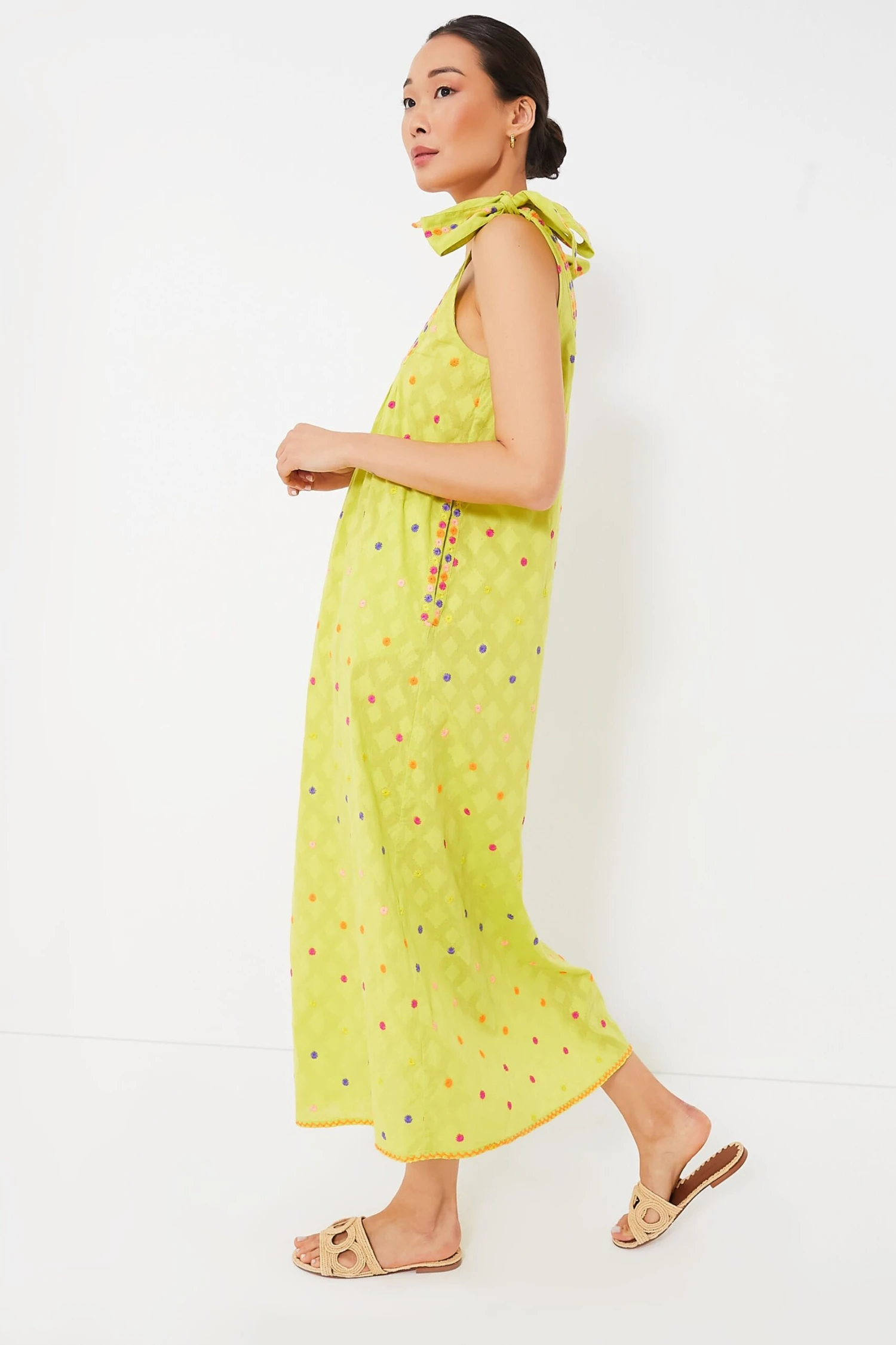 Lime Jacquard Obsidian Dress - Image 3