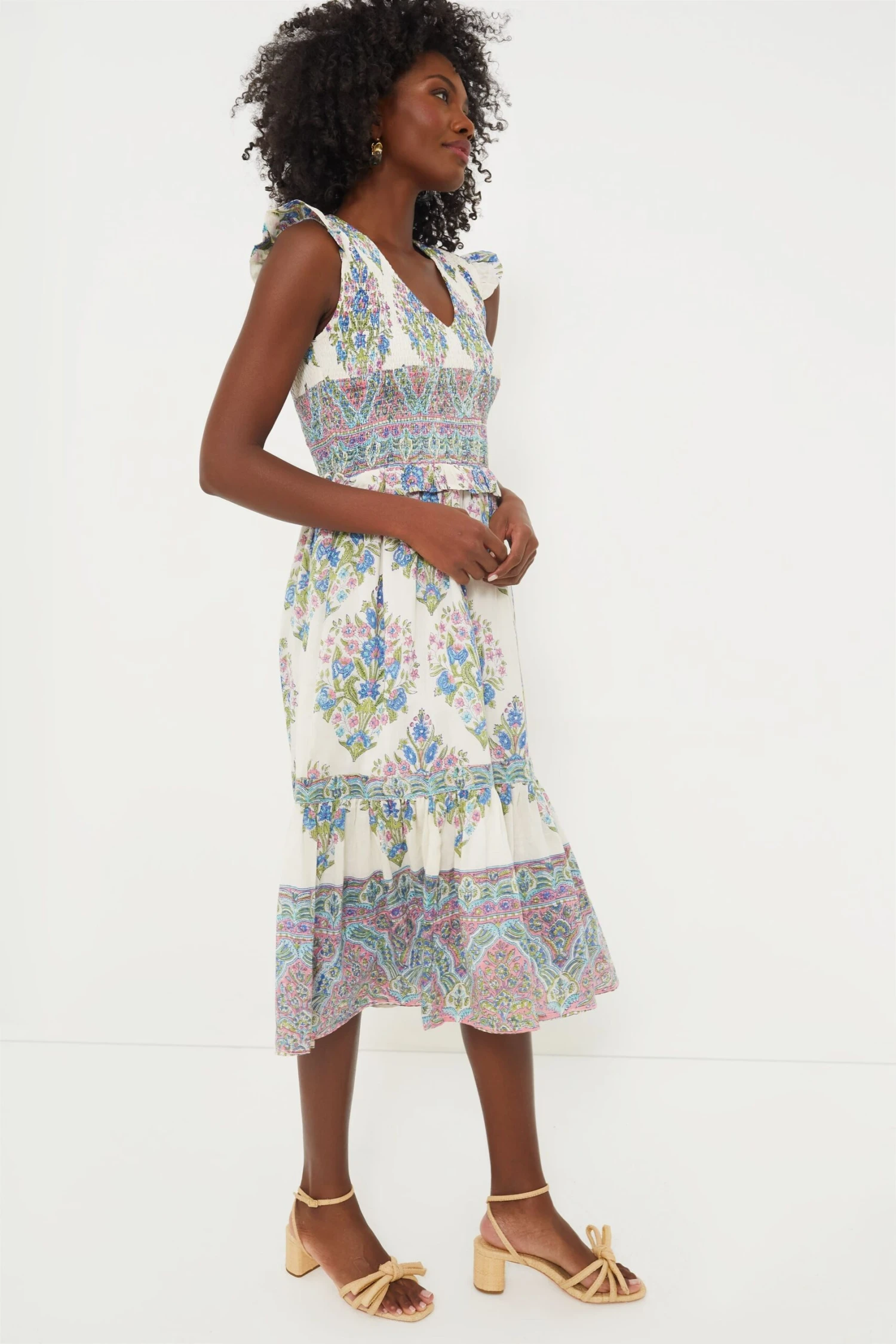 Floral Bouquet Carly Midi Dress - Image 3