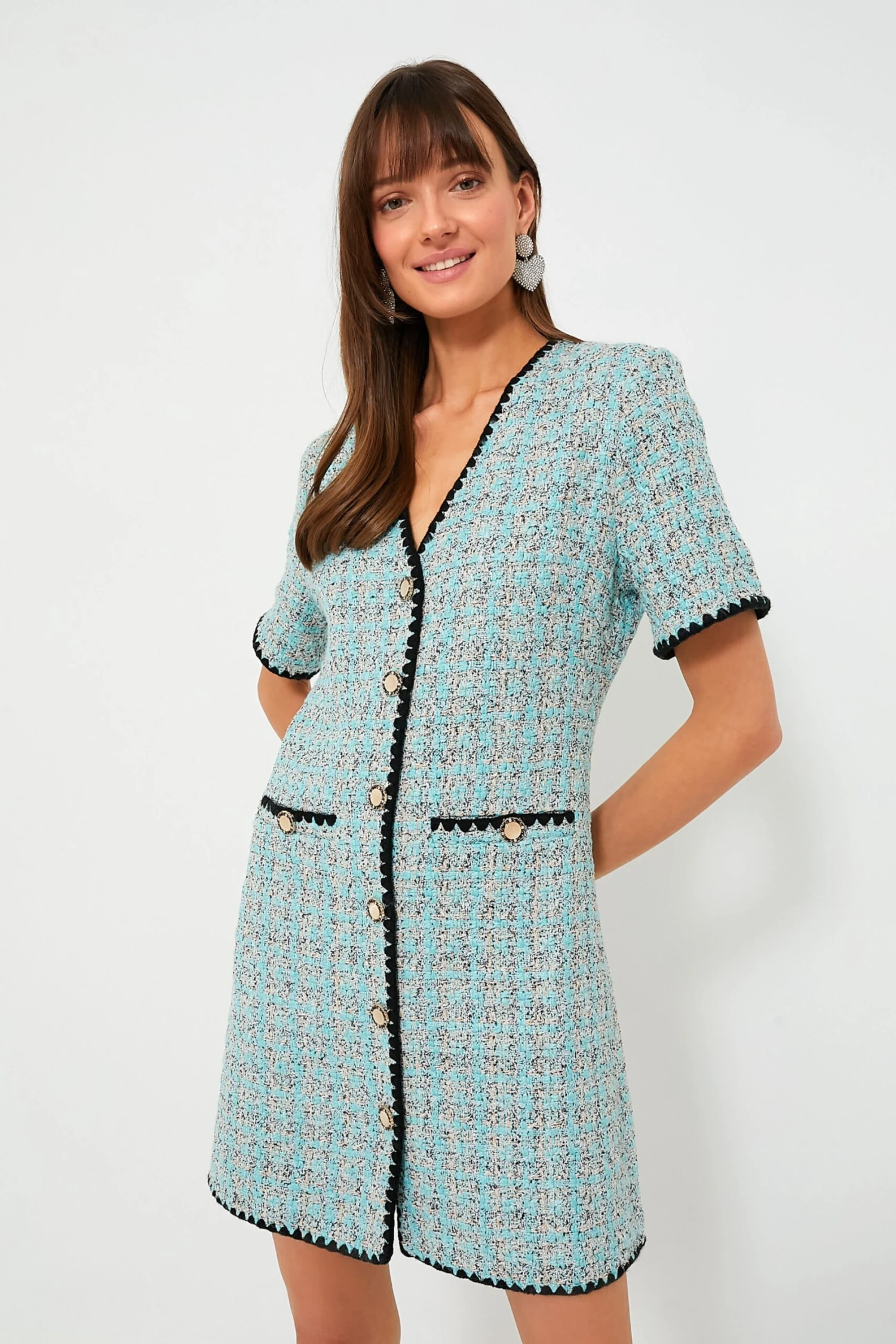 Blue Tweed Josephine Dress - Image 2