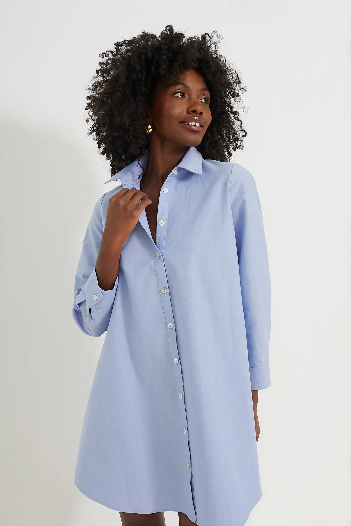 Chambray Harris Shirt Dress - Image 2