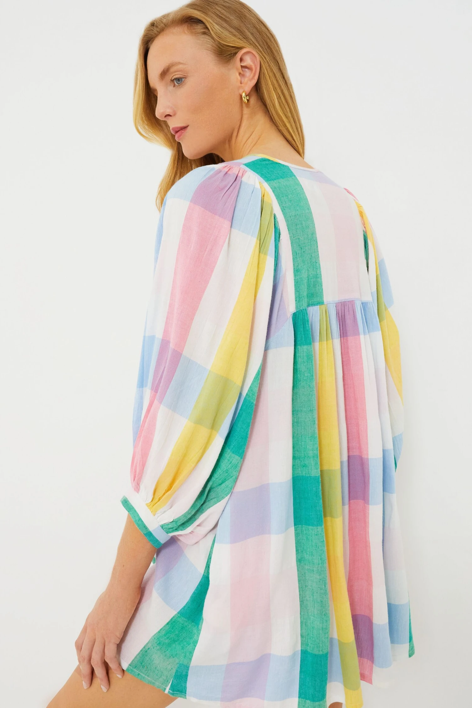 Pastel Plaid Daisy Dress - Image 4