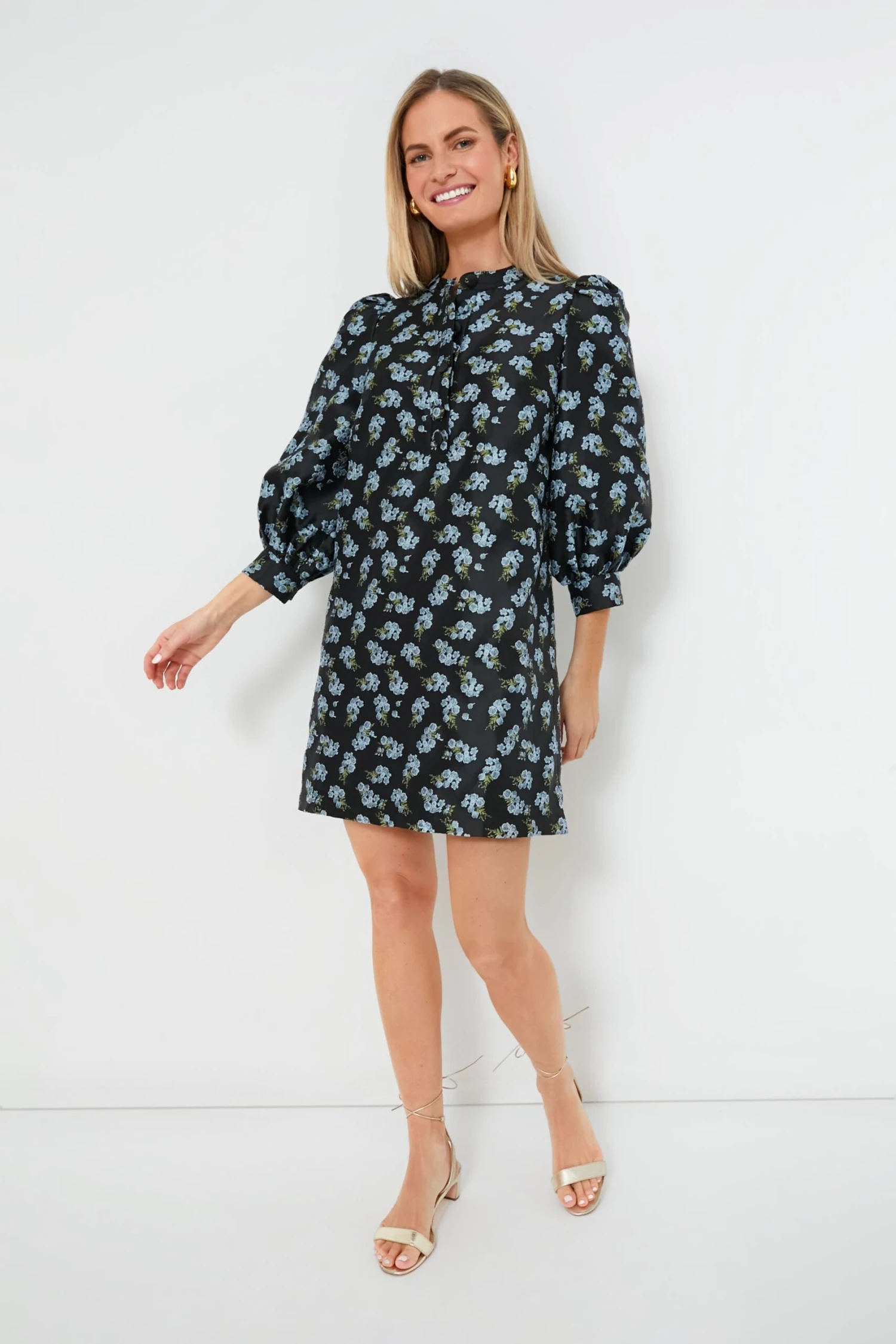 Black Heirloom Jacquard Samantha Dress - Image 6