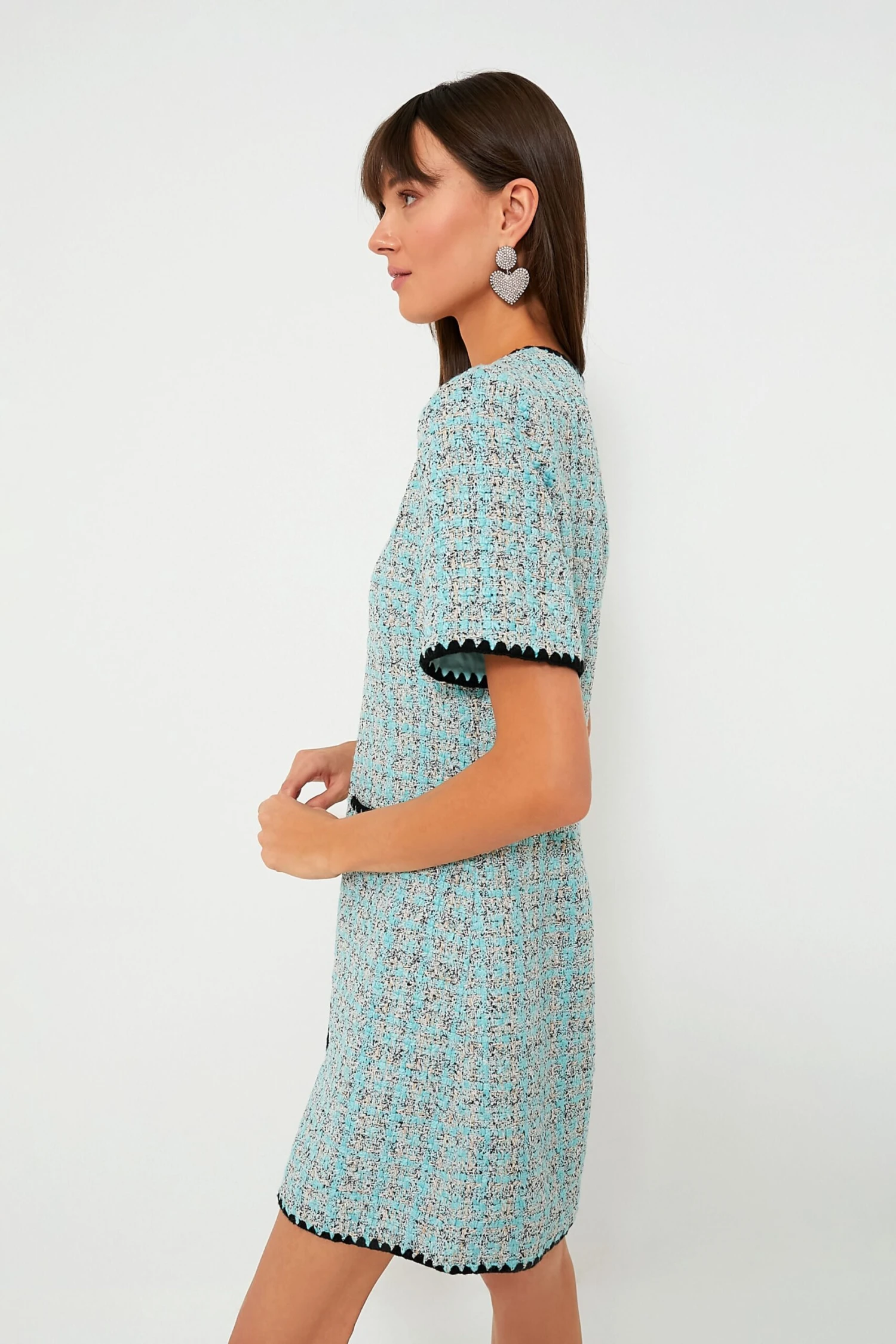 Blue Tweed Josephine Dress - Image 3