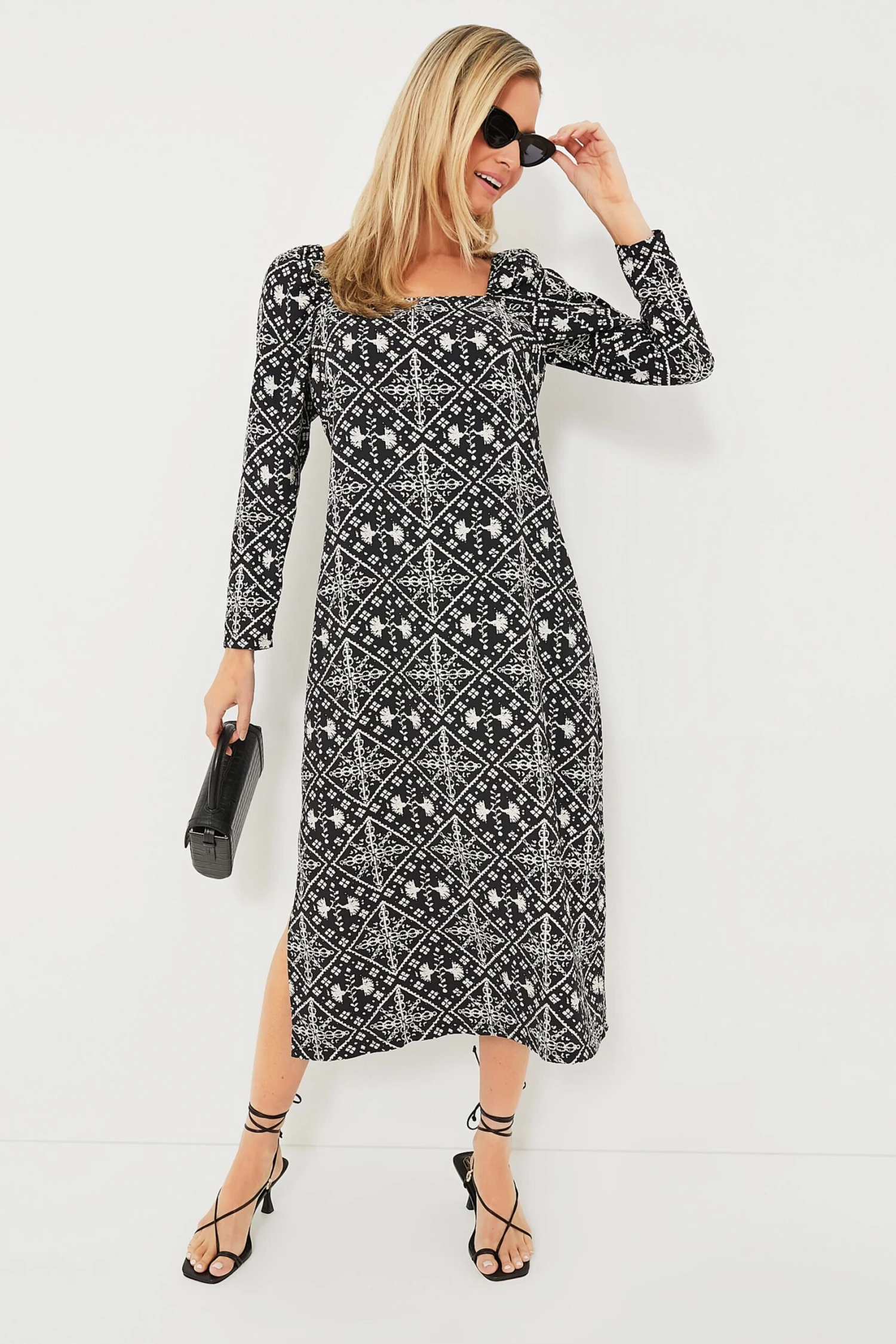 Square Neck Sabrina Midi Dress - Image 2