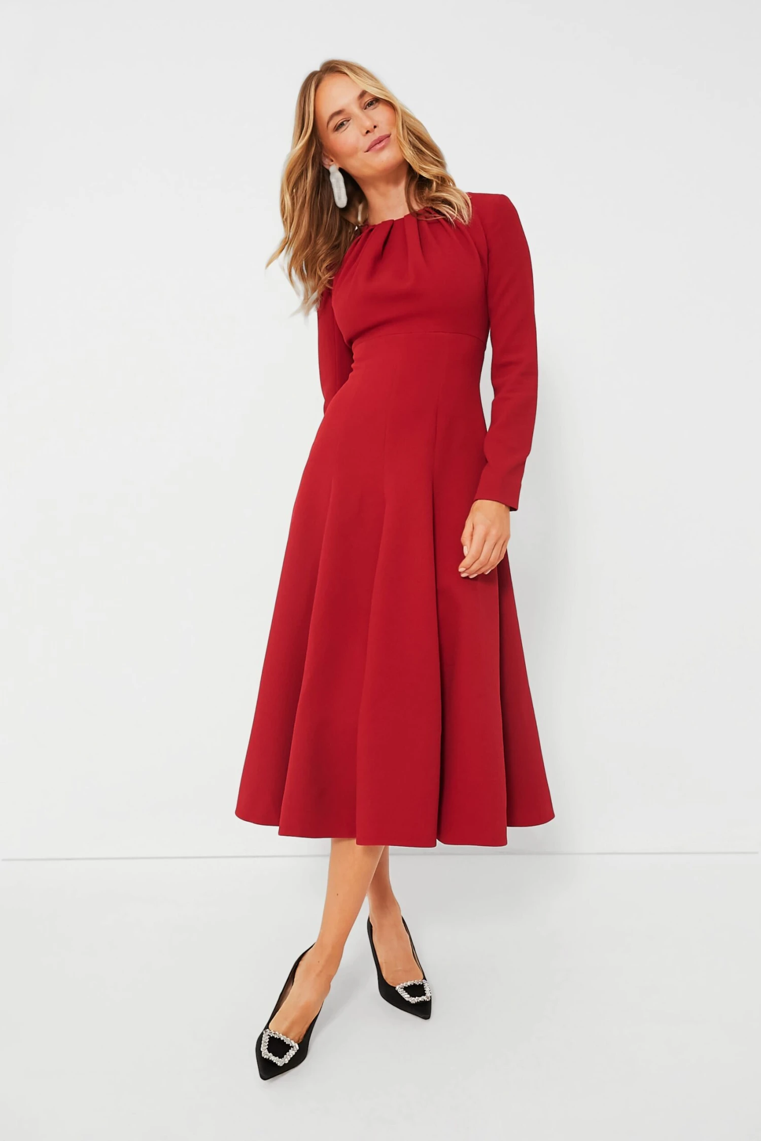 Dark Red Belgium Double Crepe Dress