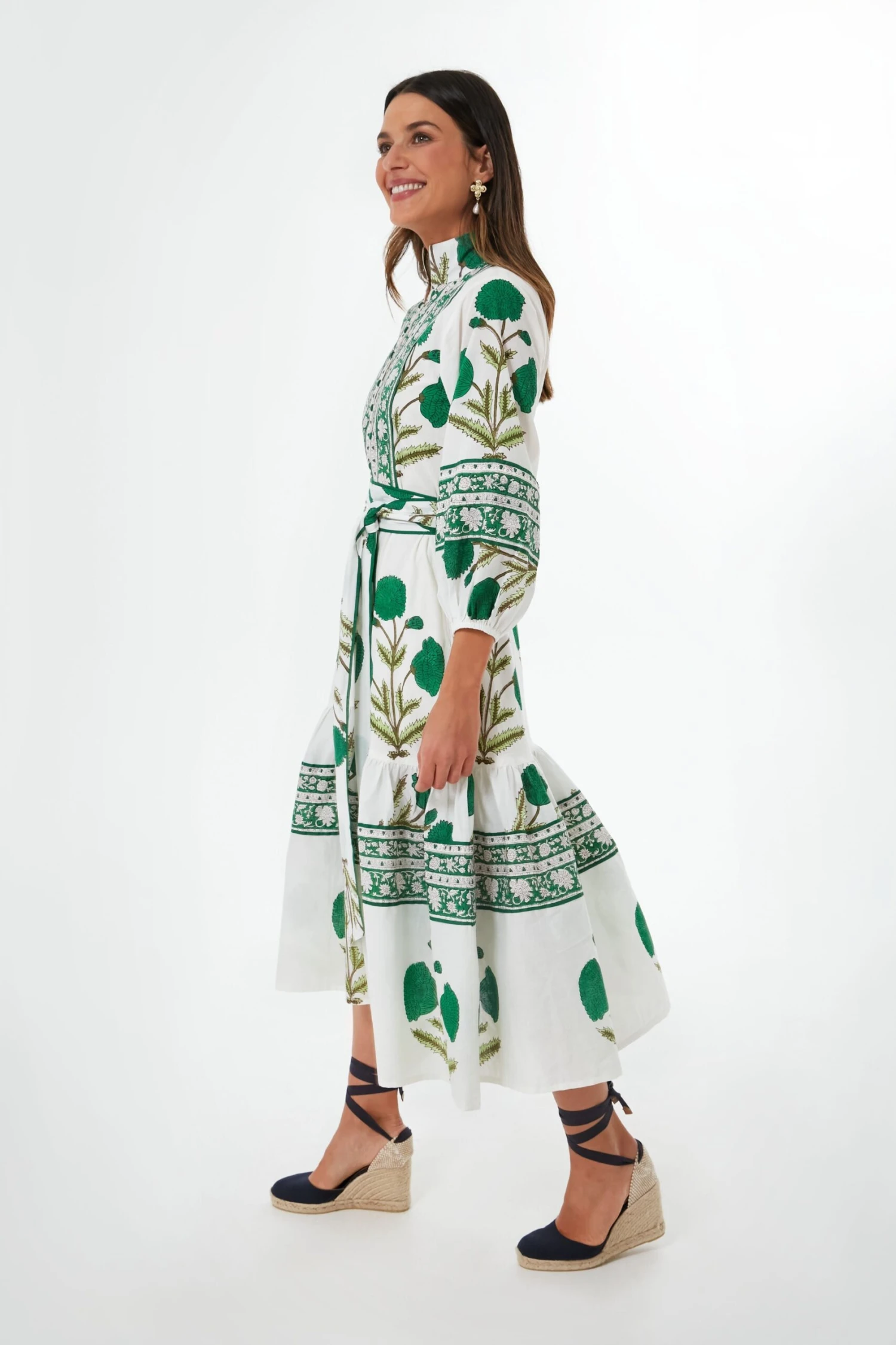 Exclusive Emerald Marigold Flounce Dress - Image 3