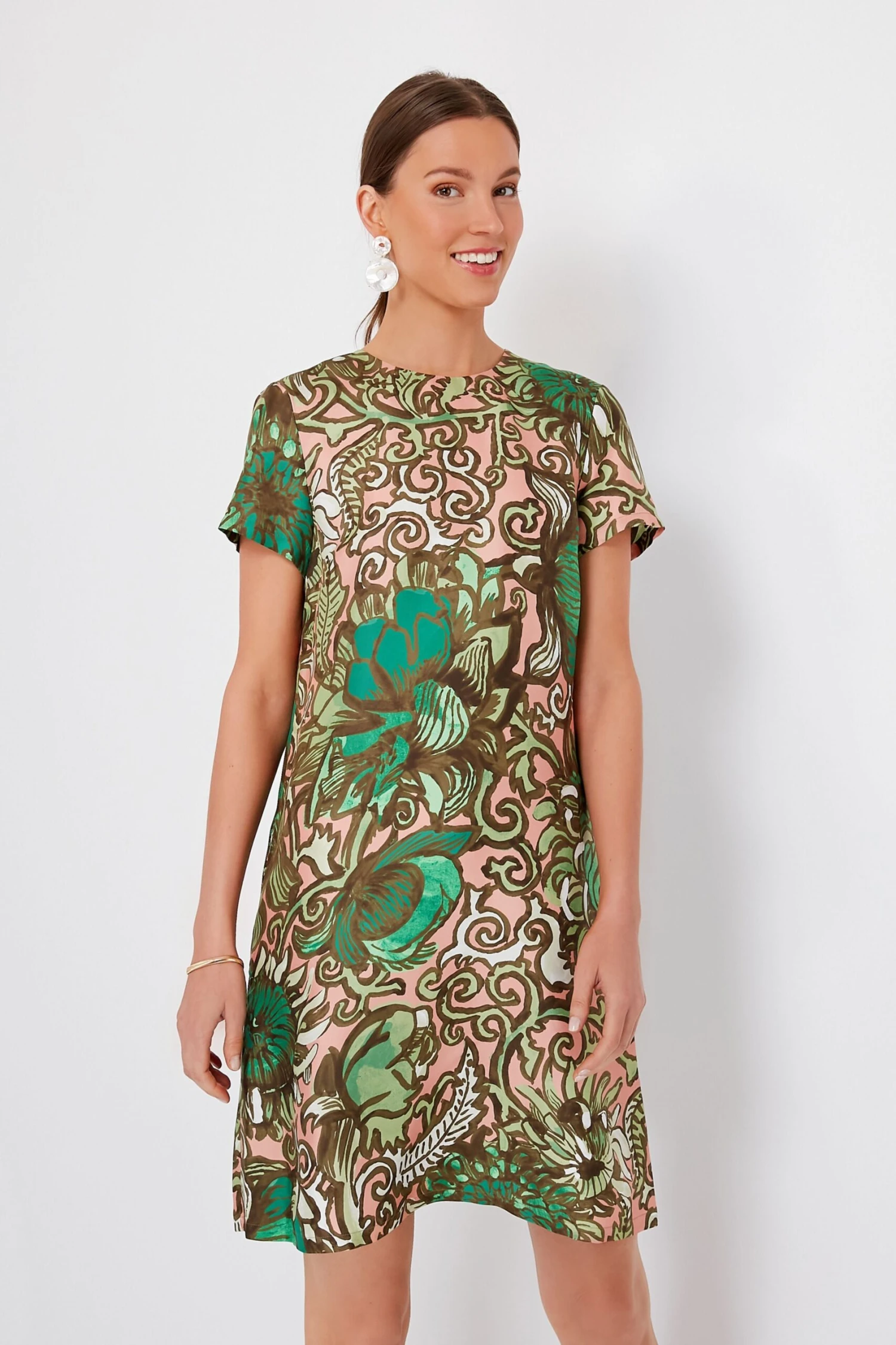 Anemone Pink Mini Swing Dress - Image 2