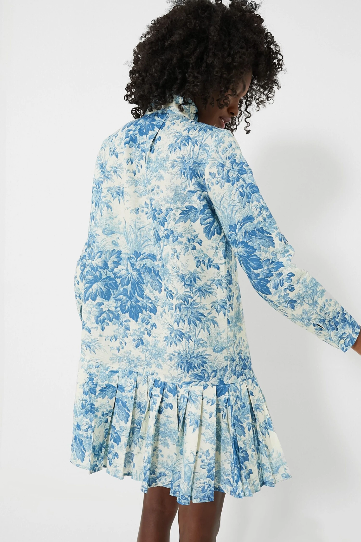 Misty Blue Toile Tate Dress - Image 4