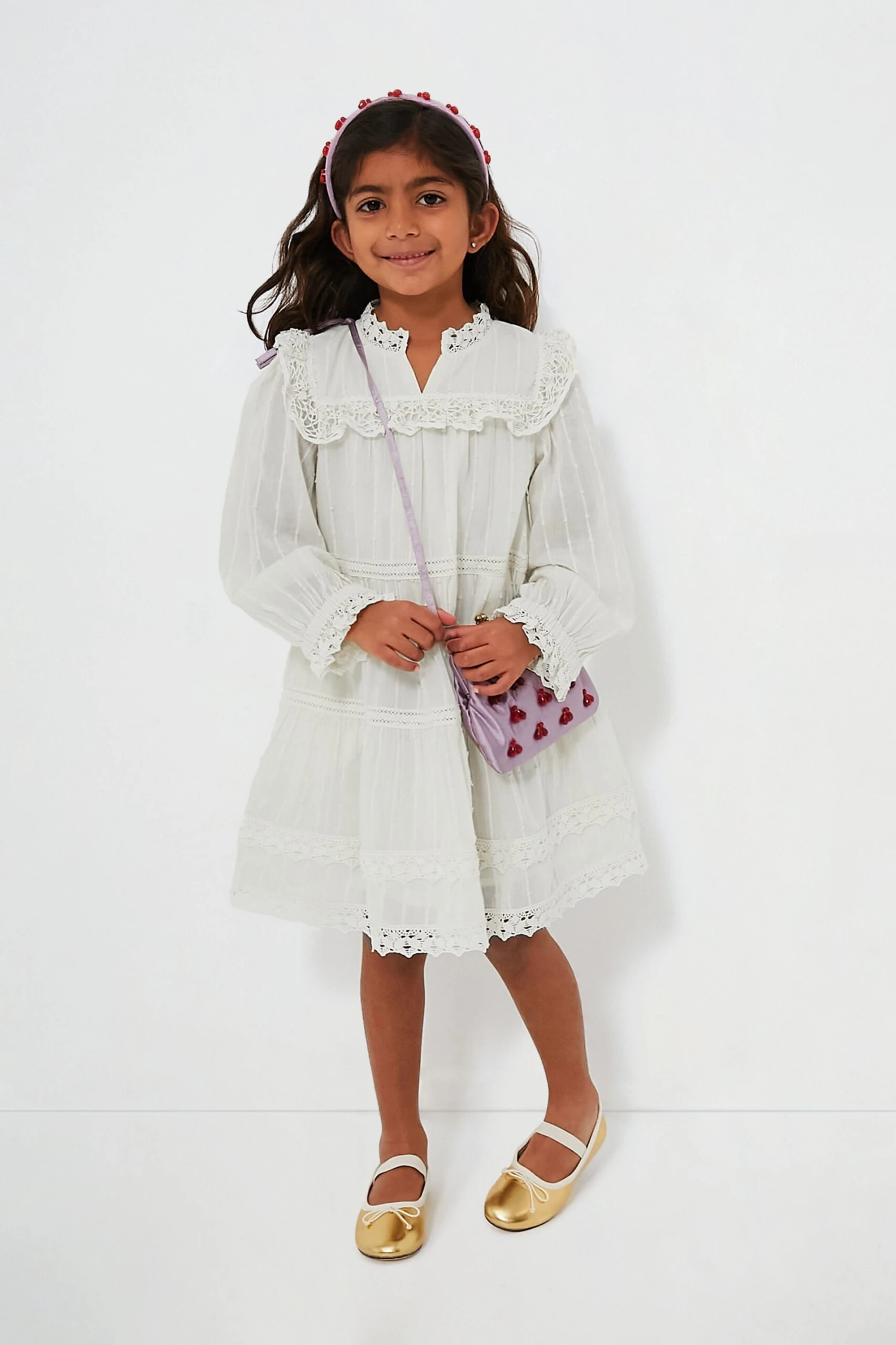 White Haven Cotton Long Sleeve Dress