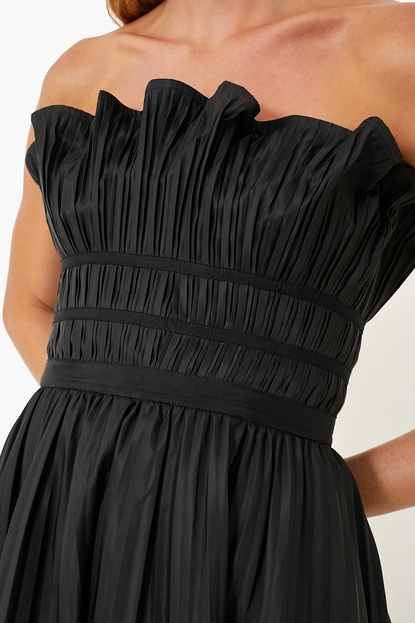 Black Pleated Maxi Dress - Image 5