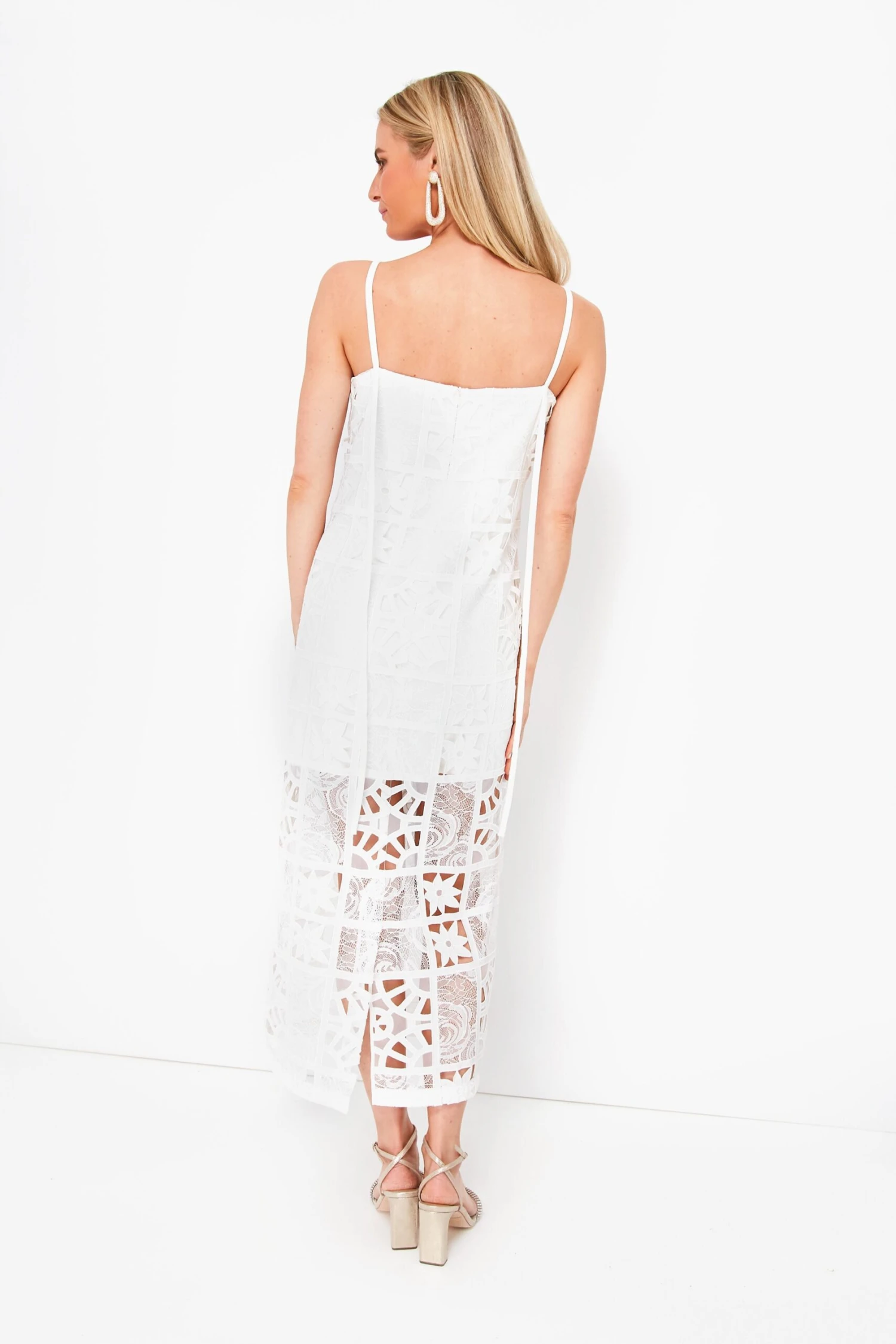 White French Cut Lace Bronze Dress - Image 4