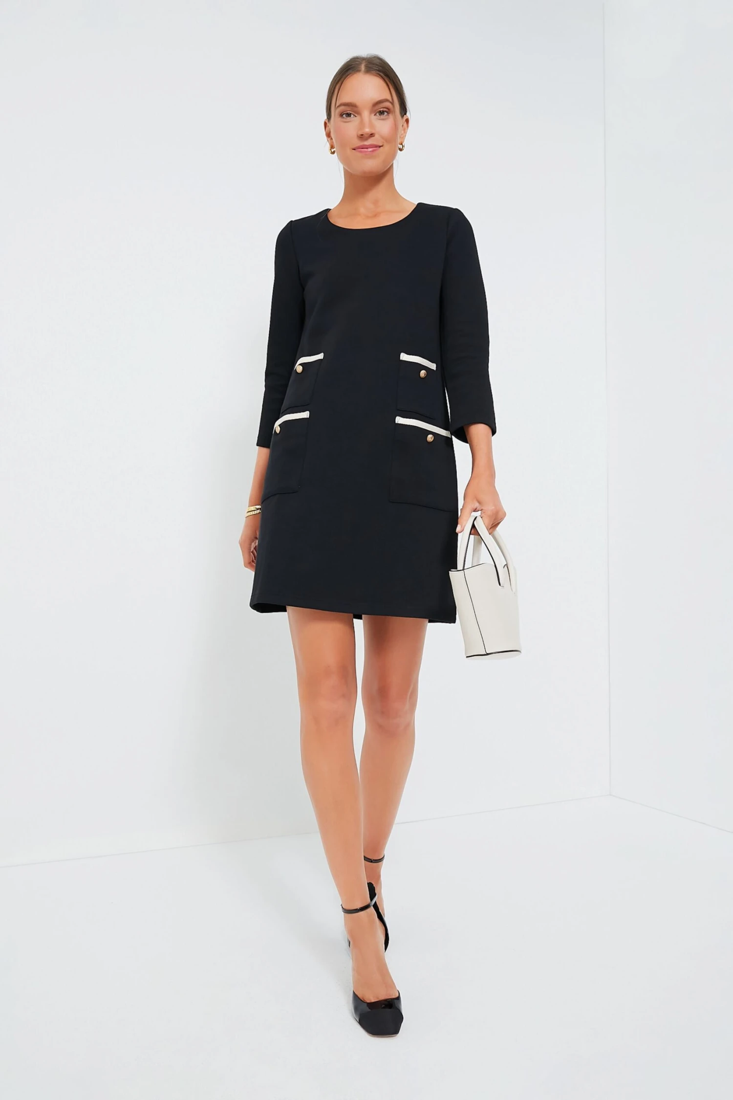 Black Francoise Mod Mini Dress - Image 7