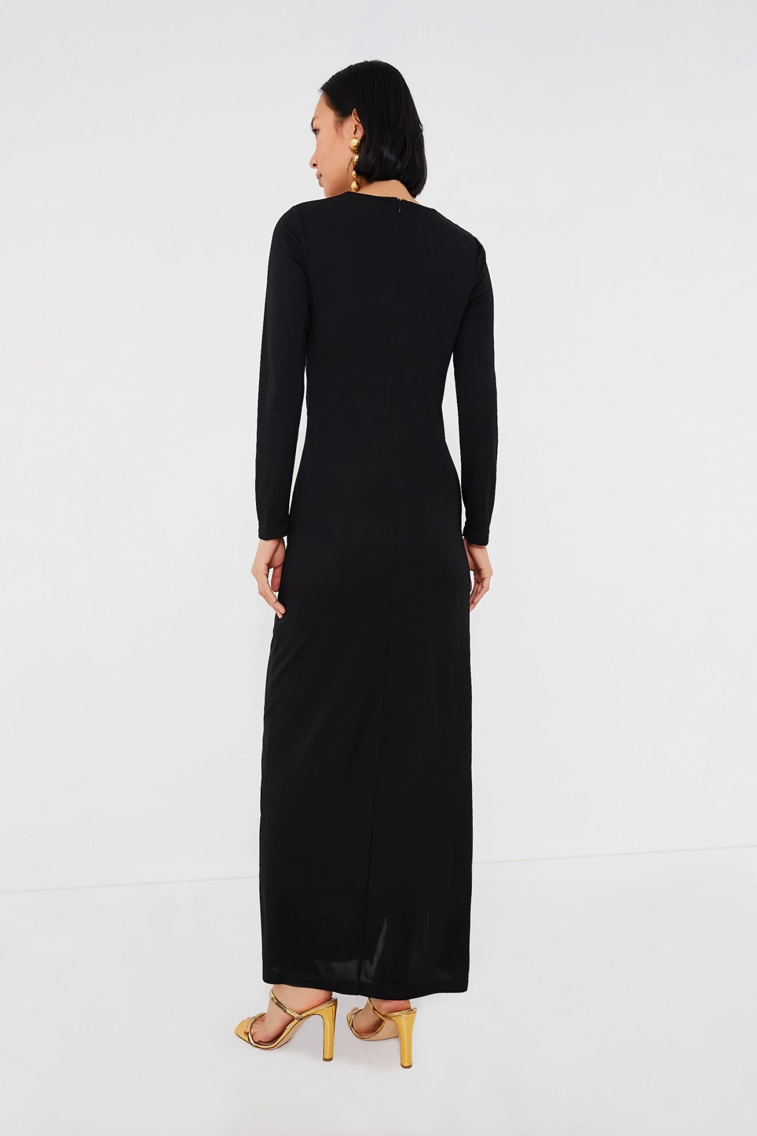 Black Ruched Nicole Dress - Image 4