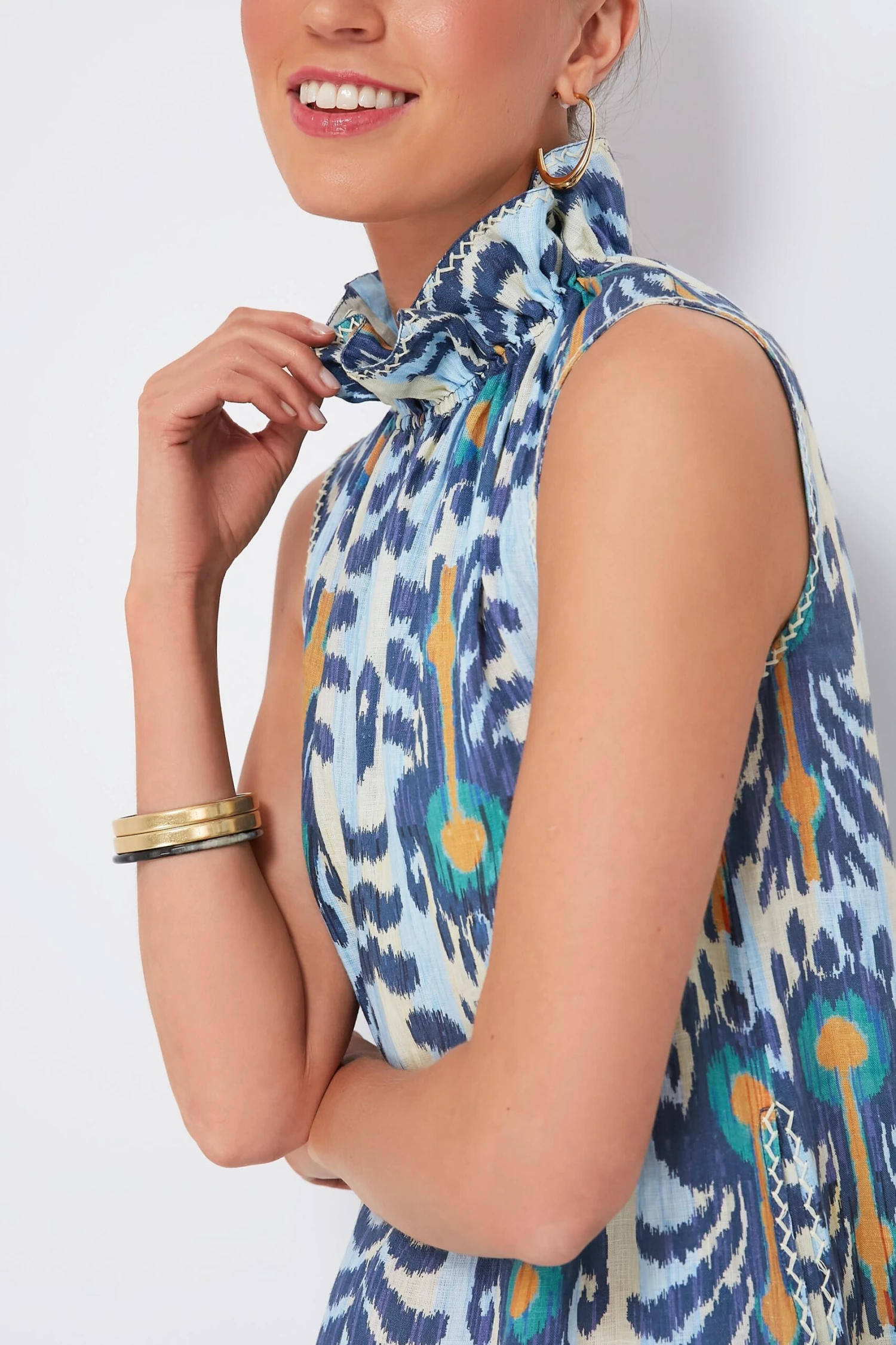 Ikat Blue Sundrop Dress - Image 5