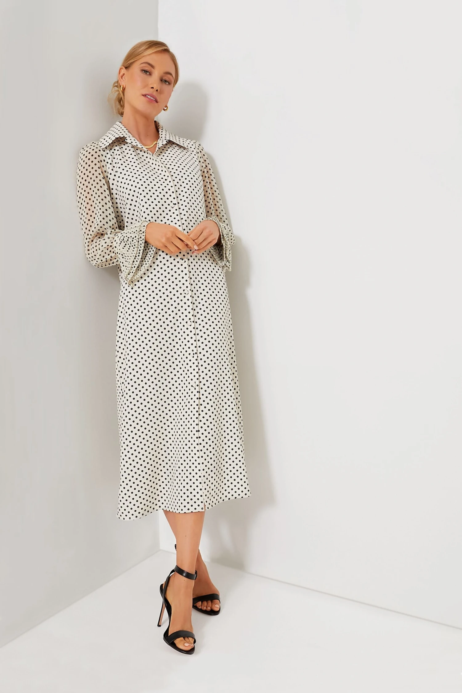 White Polka Dot Livia Dress - Image 2
