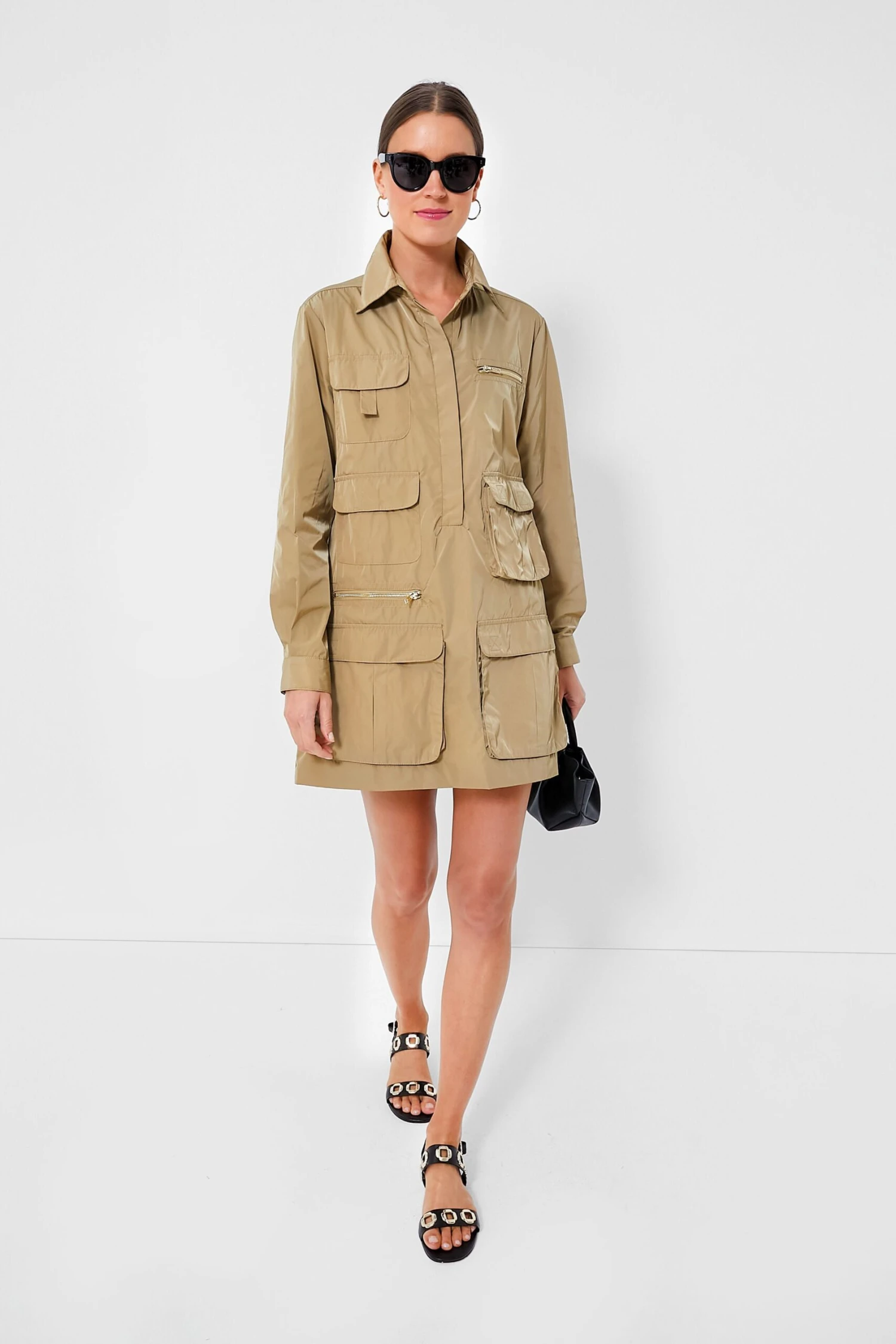 CYNTHIA ROWLEY Khaki Backpack Dress