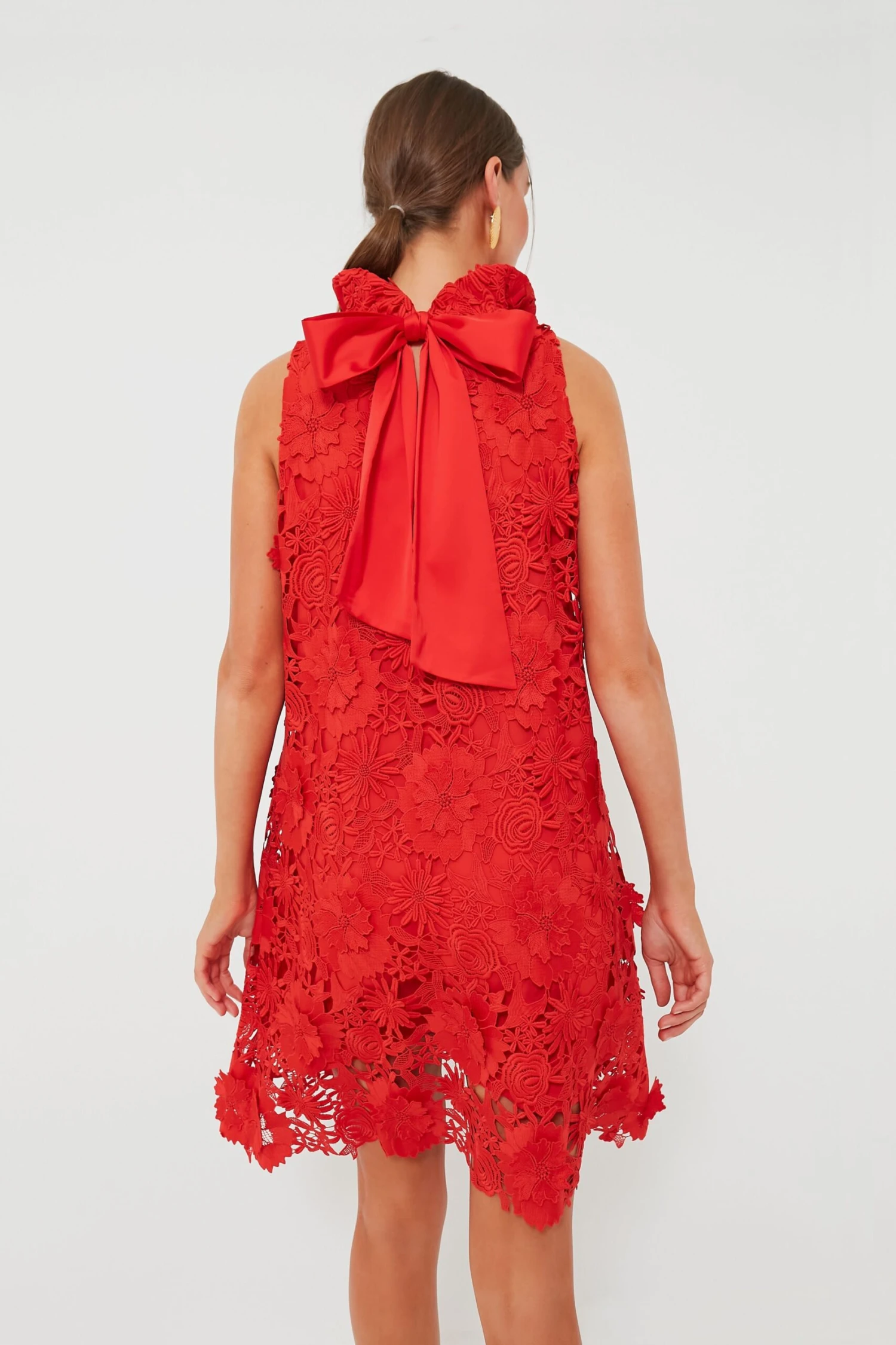 Red Guipure Lace Blythe Dress - Image 5