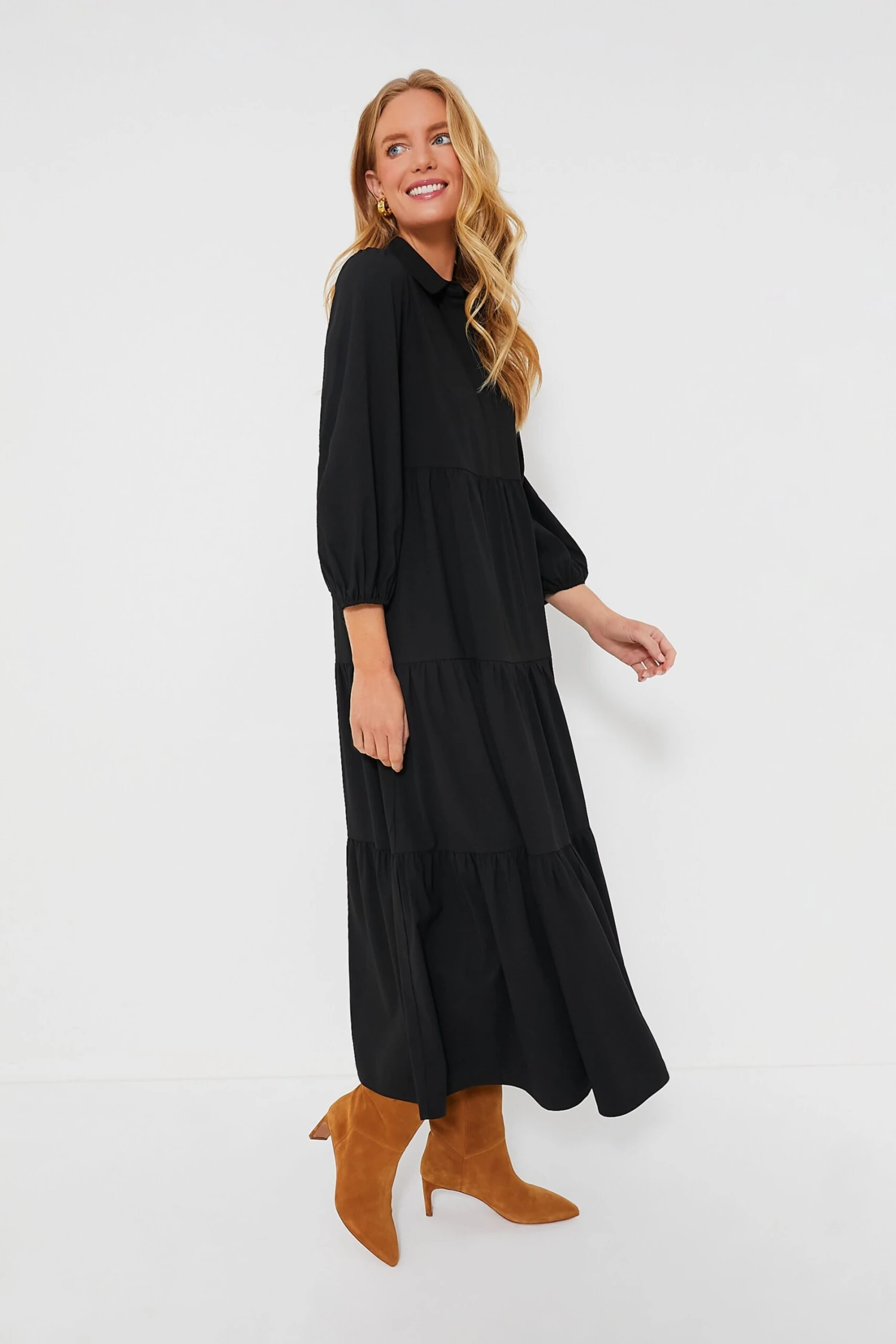 Black Crepe Mabel Maxi Dress - Image 3