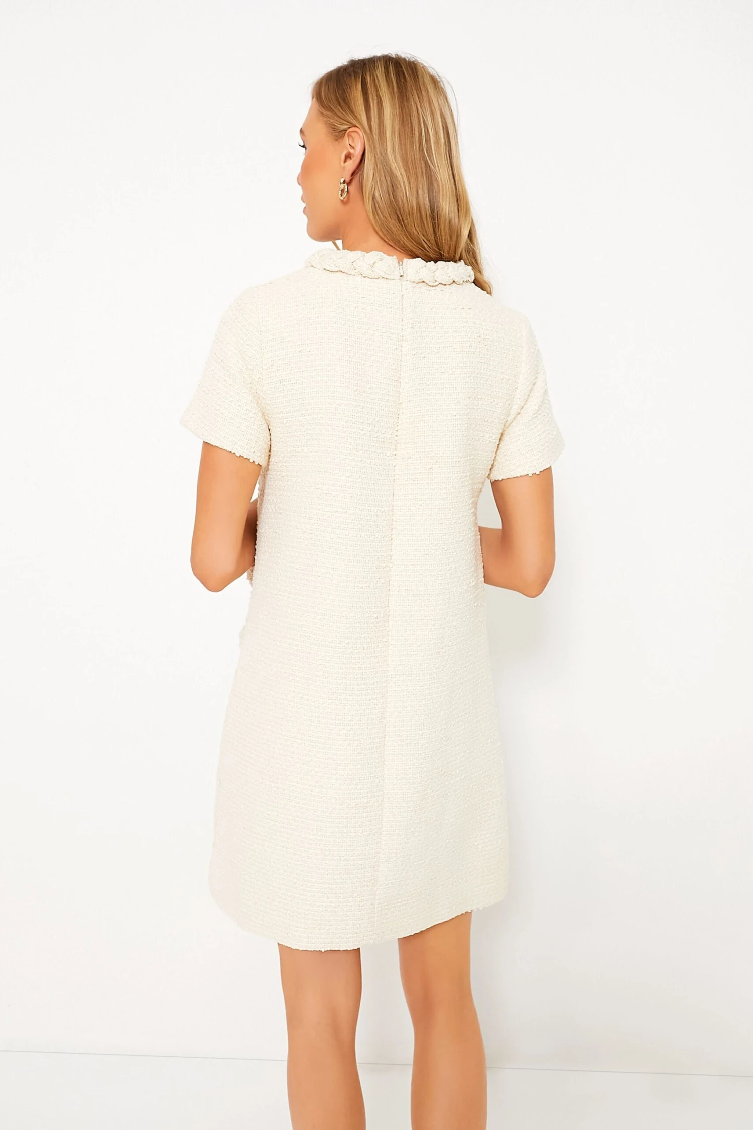 Pearl White Tweed Jackie Dress - Image 4