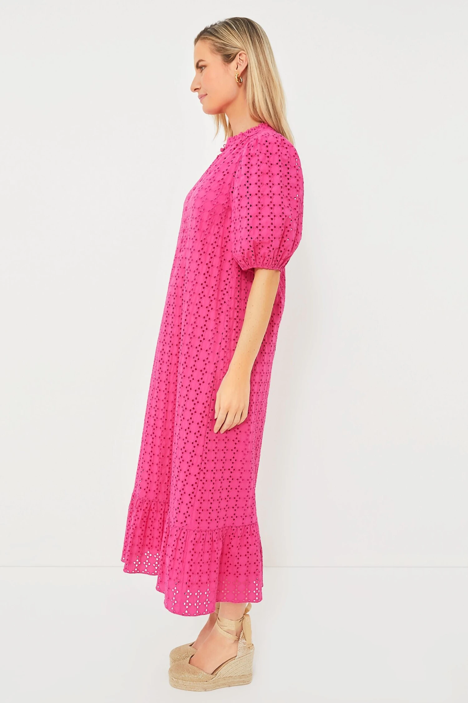 Pink Eyelet Midi Tryall Dress - Image 3