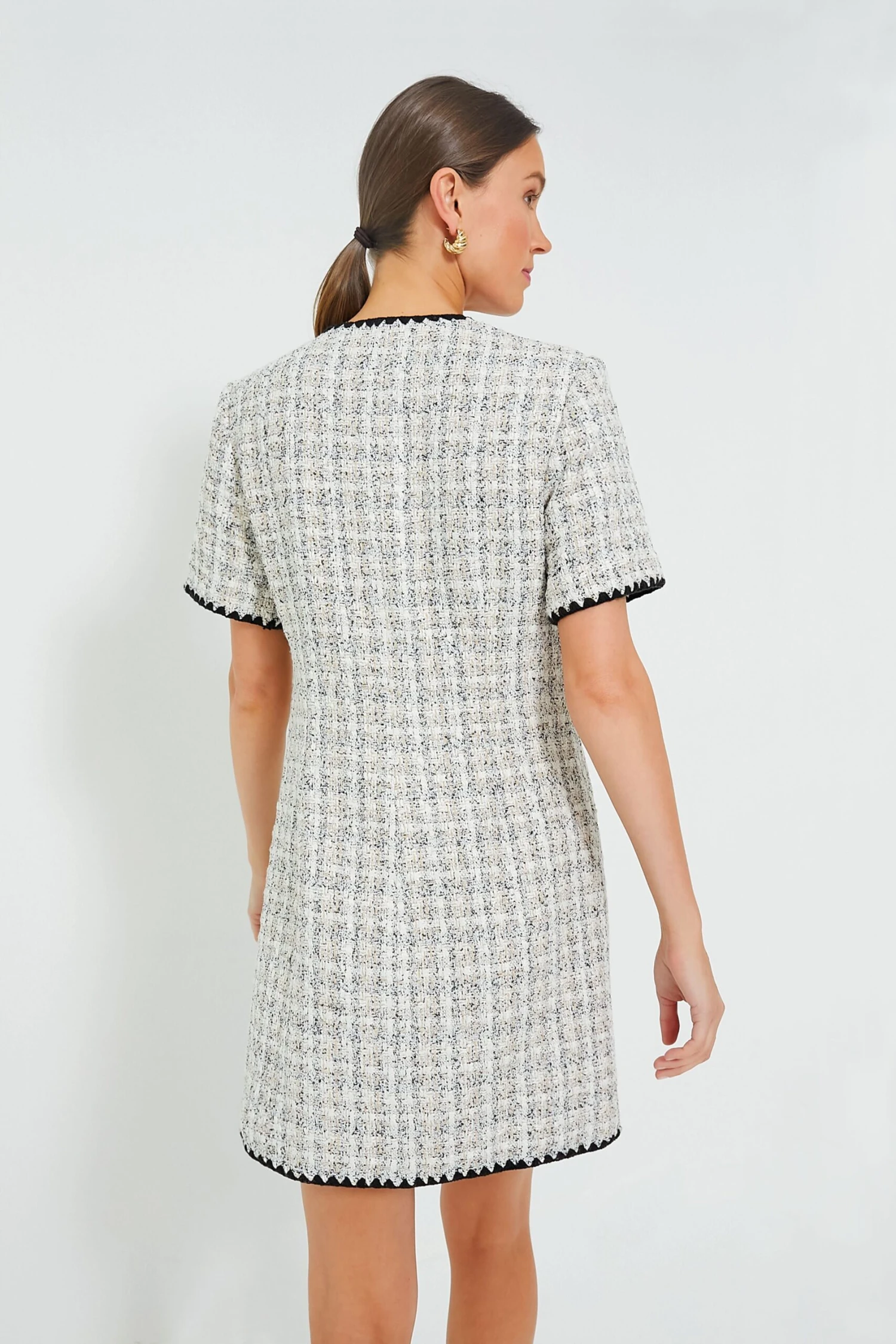 White Tweed Josephine Dress - Image 5