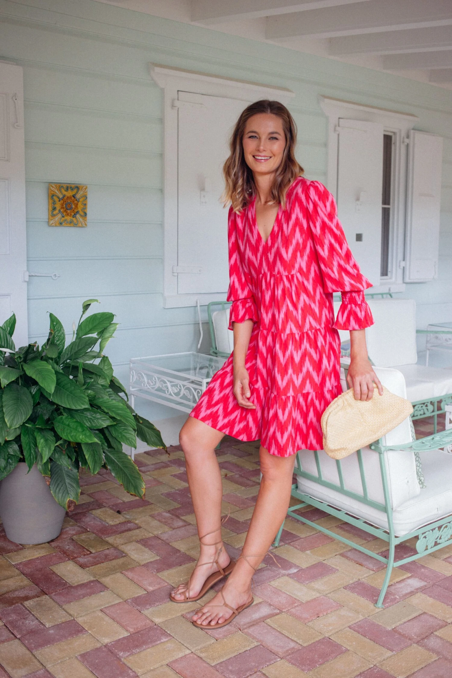 Hot Pink Ikat Kenzo Dress - Image 8