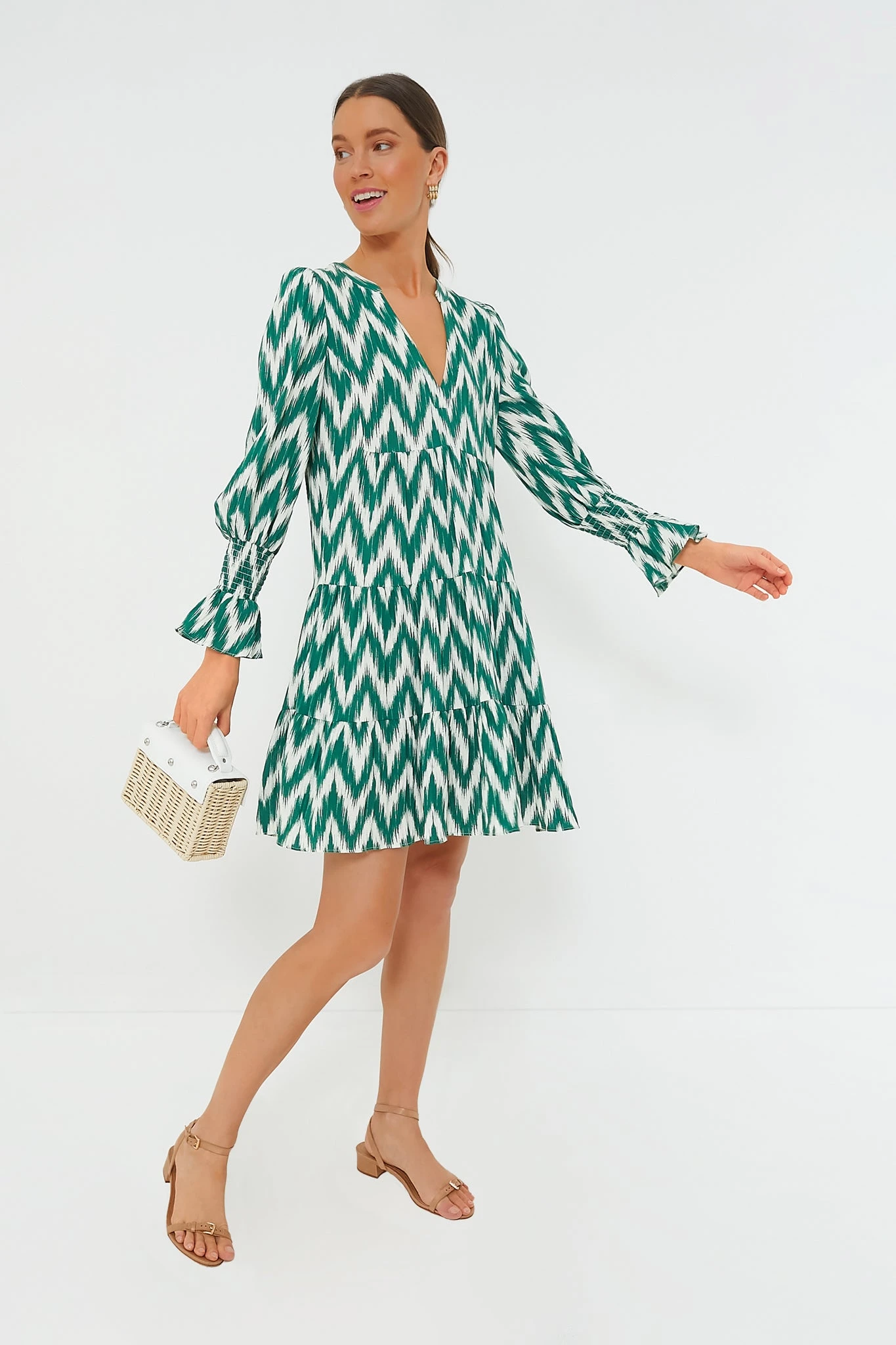 Green Ikat Kenzo Dress - Image 6