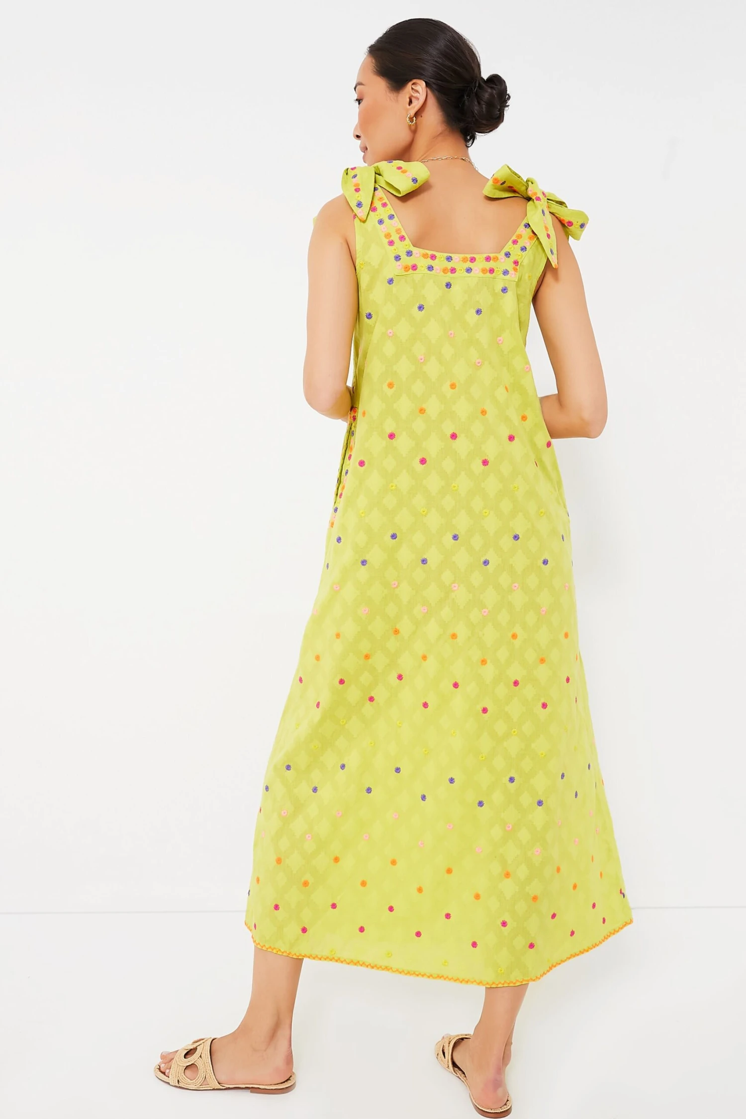 Lime Jacquard Obsidian Dress - Image 4