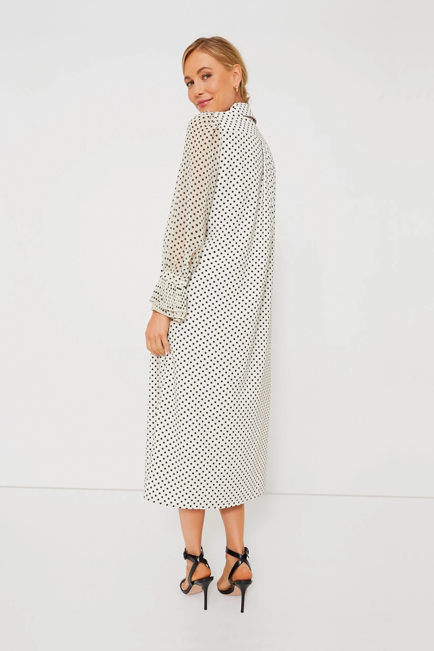 White Polka Dot Livia Dress - Image 4