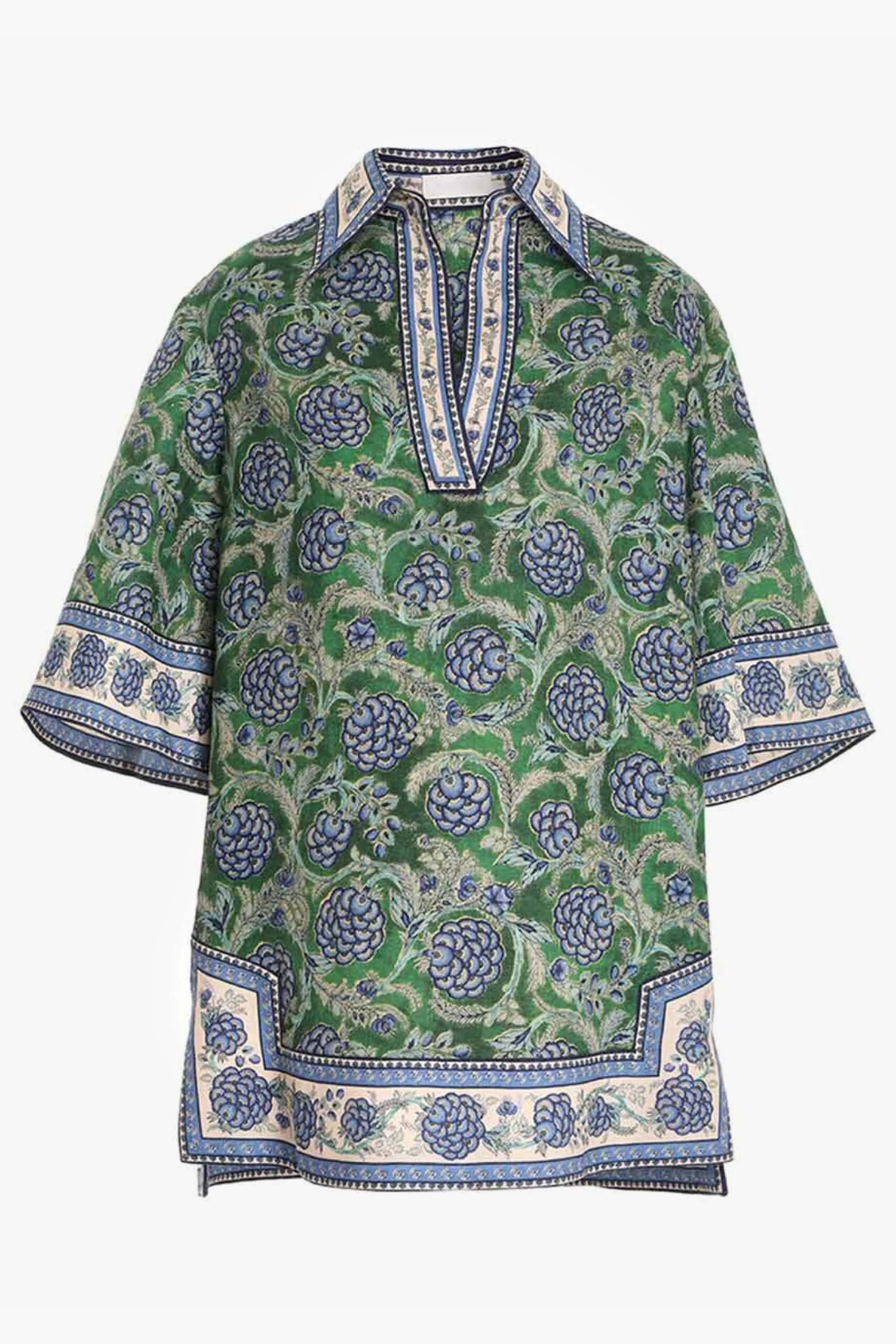 Zimmermann Green And Blue Floral Junie Tunic Dress - Image 2