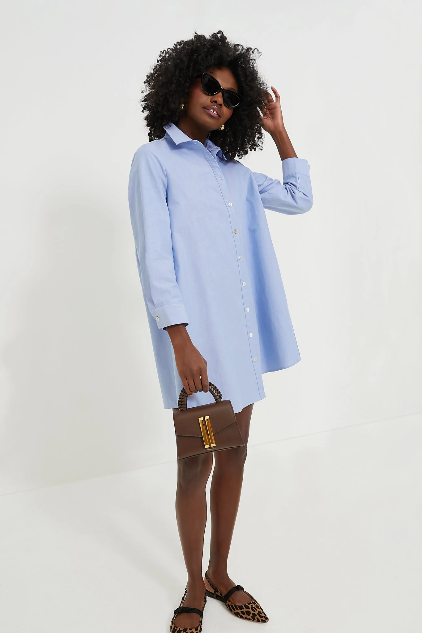 Chambray Harris Shirt Dress - Image 6