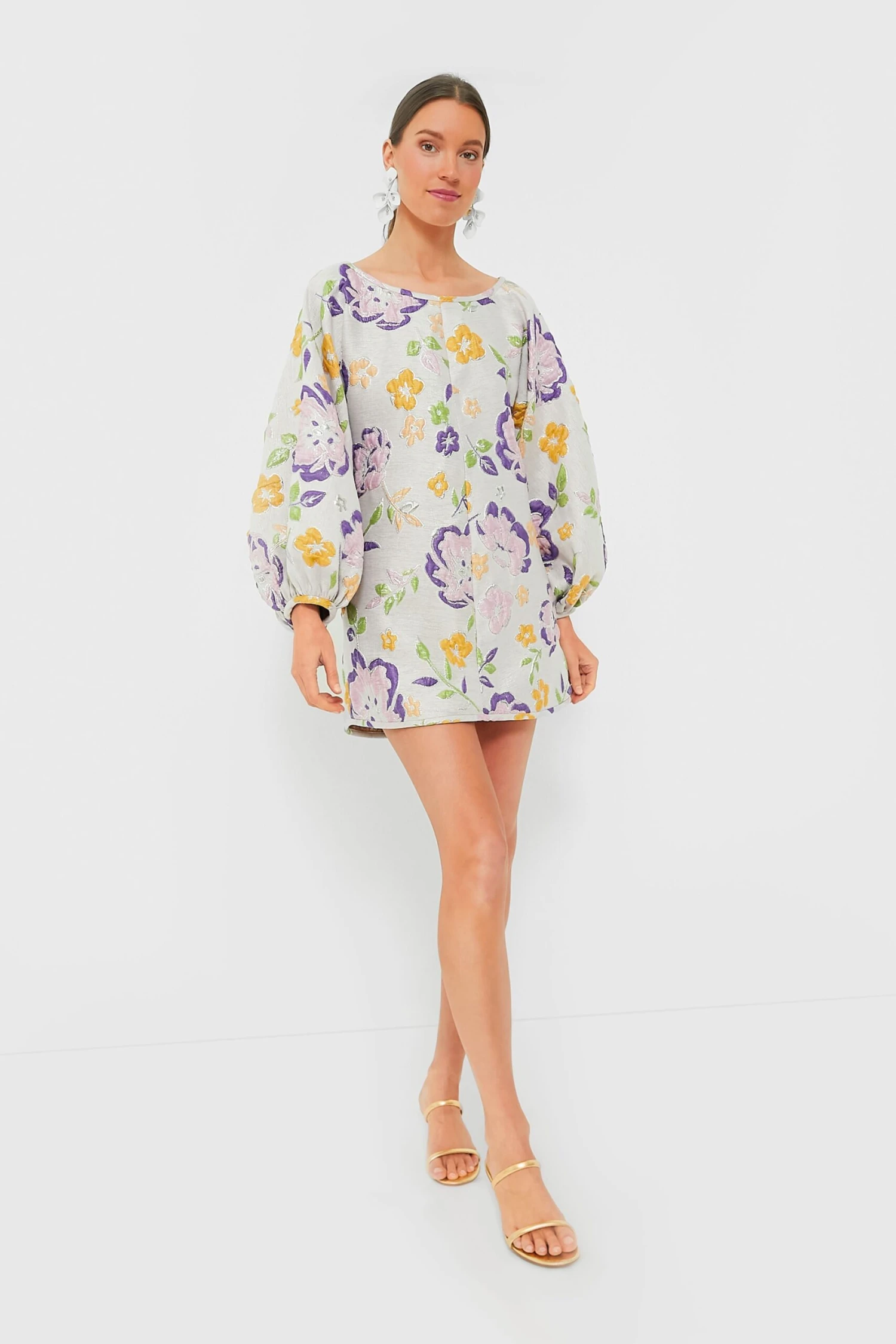 White And Purple Slim Fit Good Luck Dress