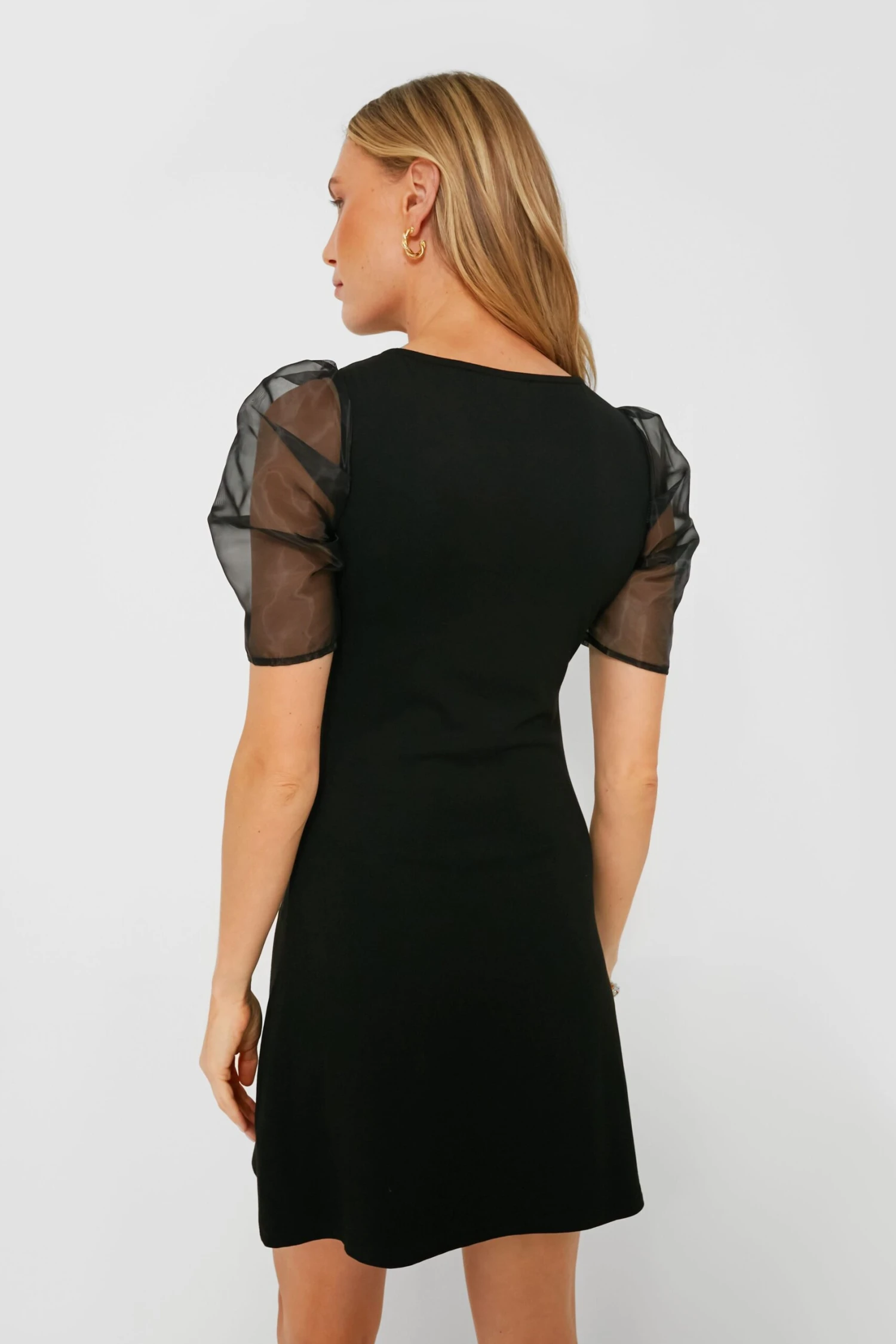 Black Tulle Sleeve Darby Dress - Image 4